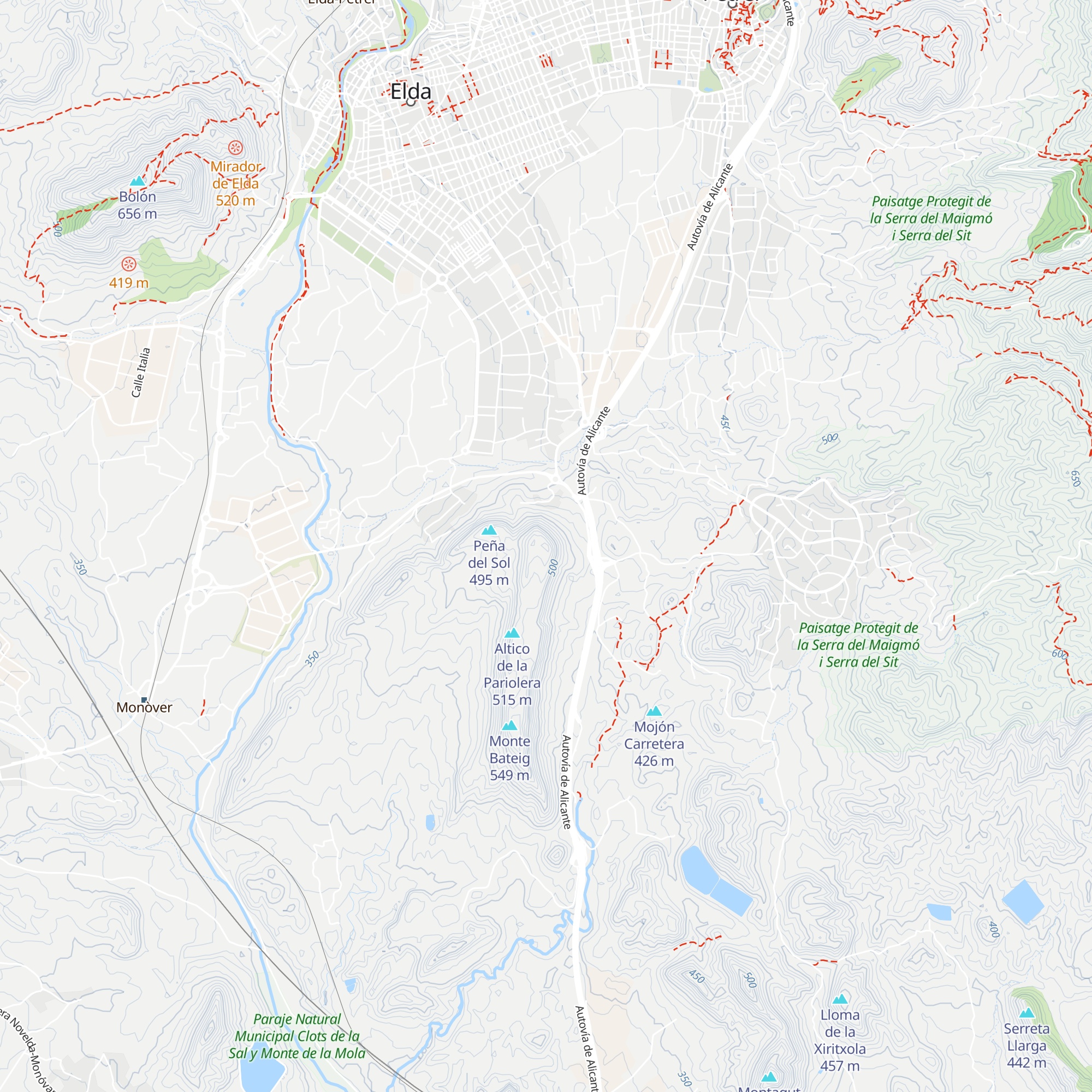 Refugio Peña del Sol map