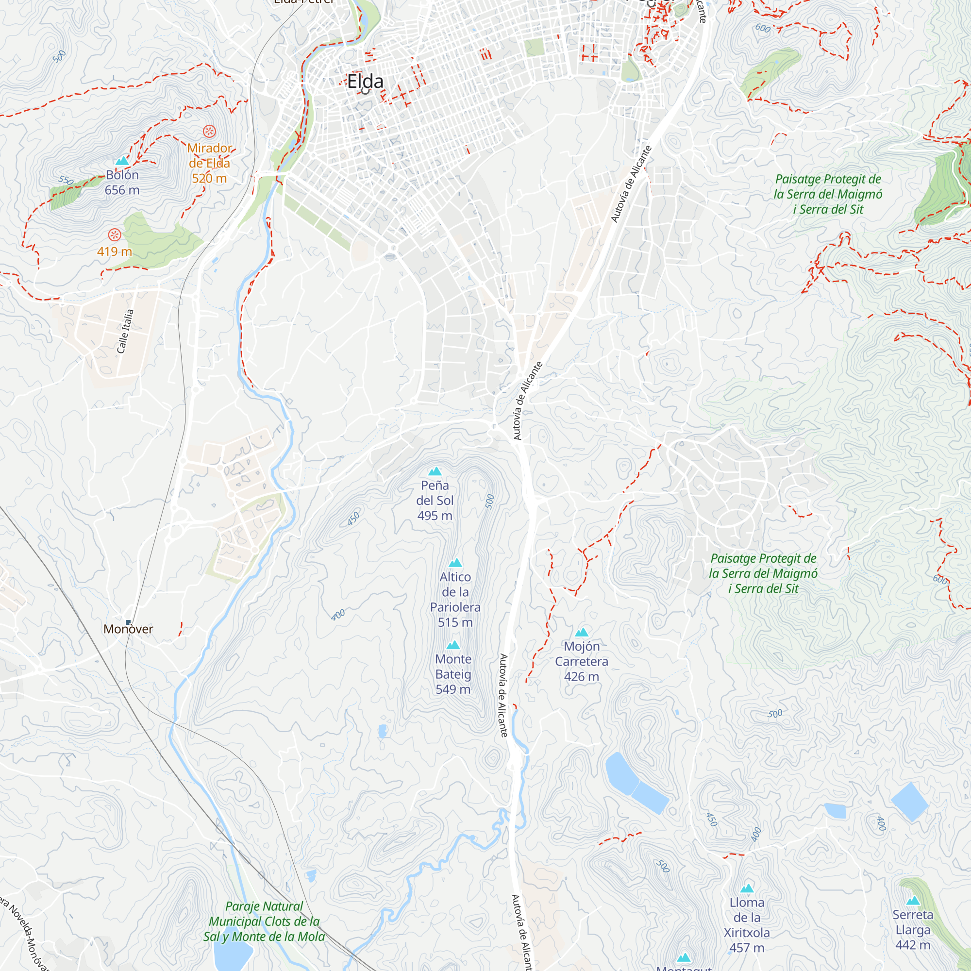Refugio Peña del Sol map