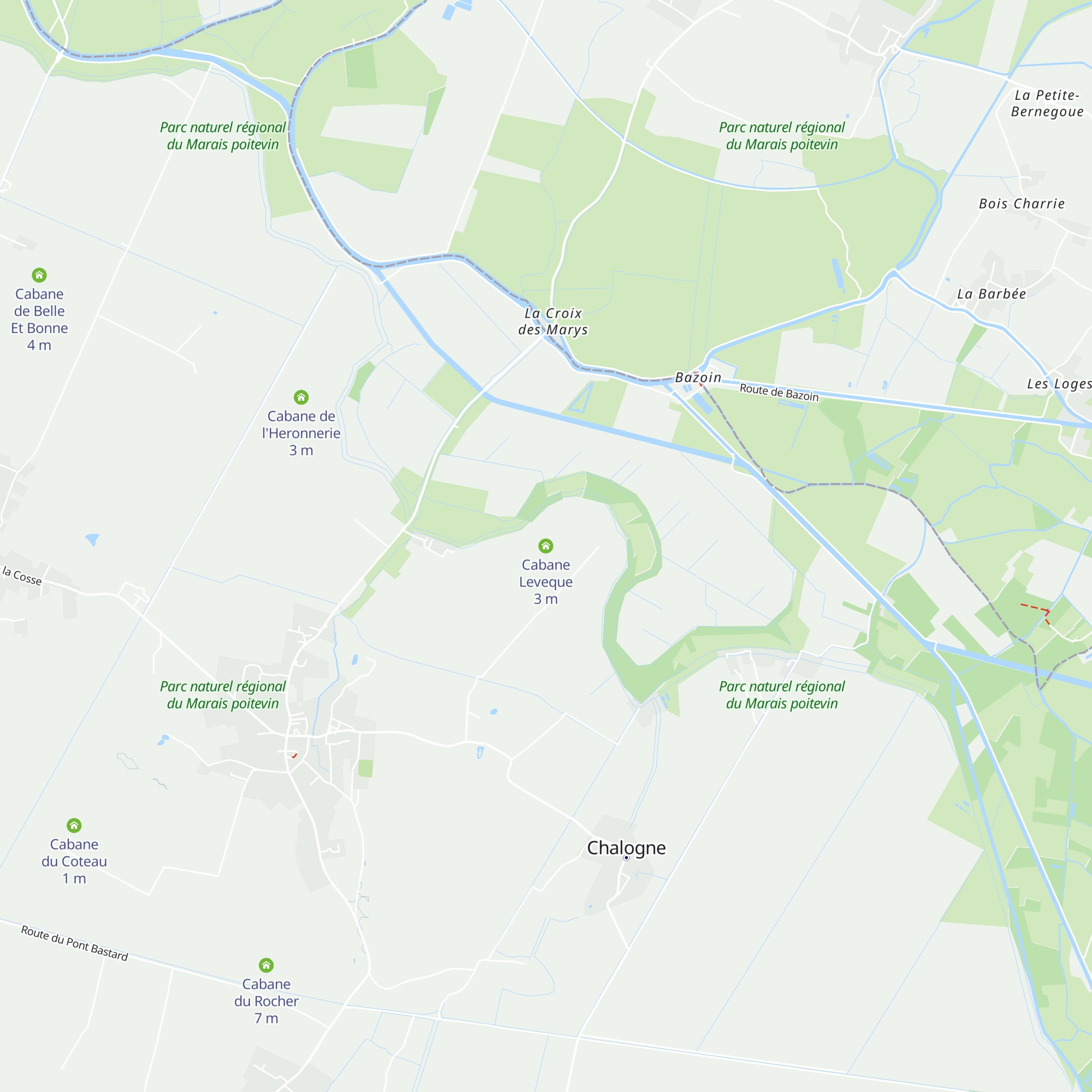Cabane Leveque map