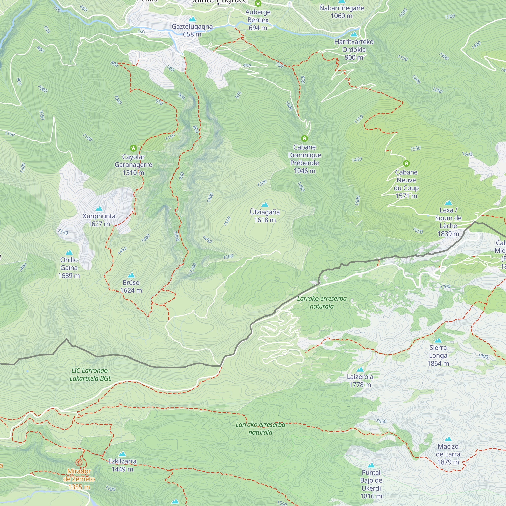 Cayolar d'Utzigagna map