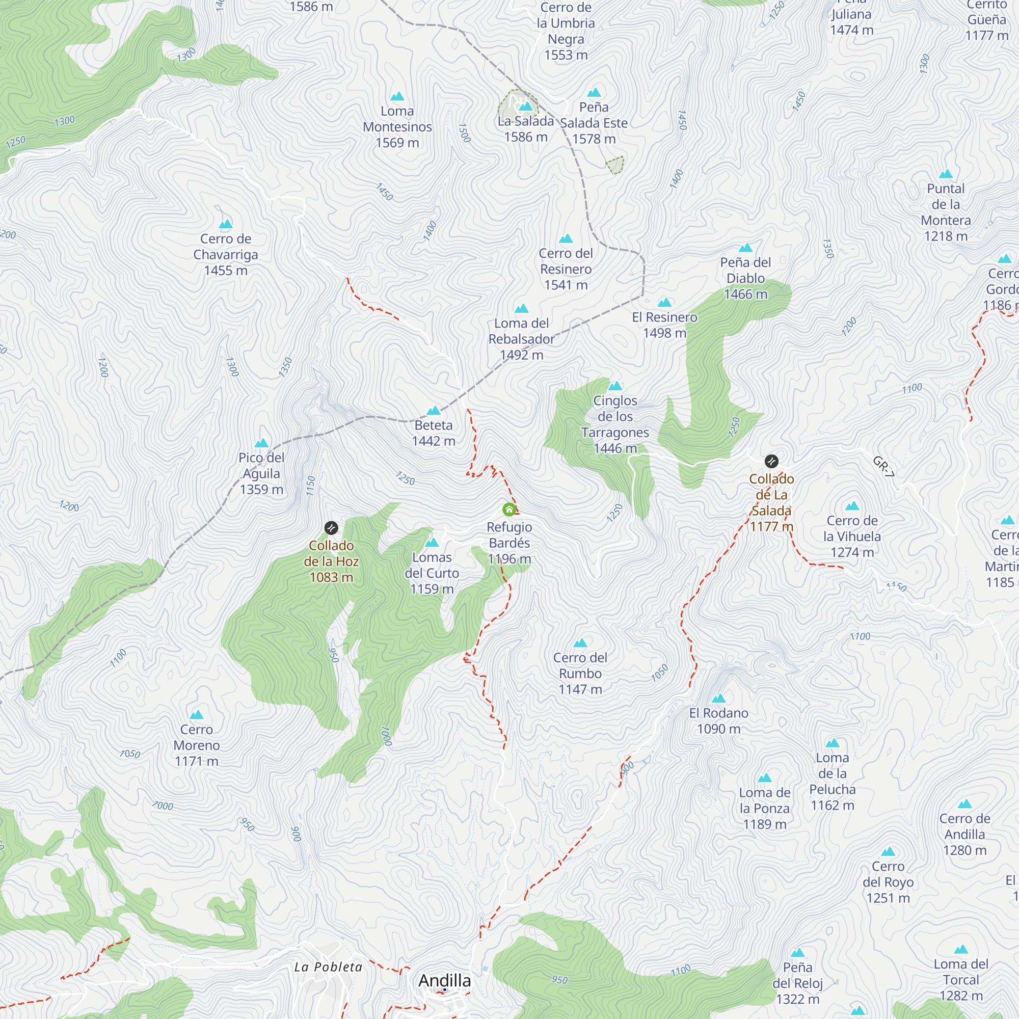 Refugio Bardés map