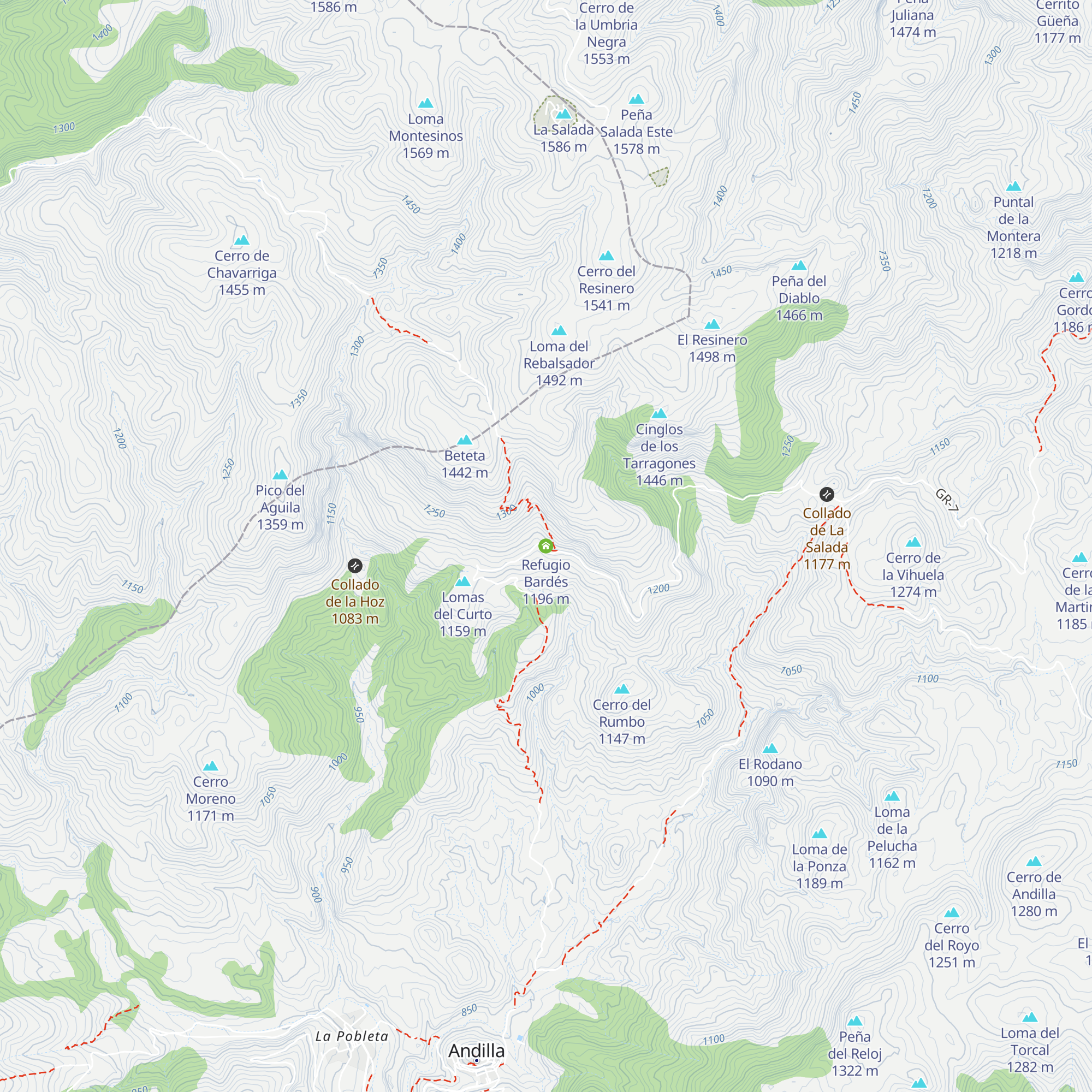 Refugio Bardés map