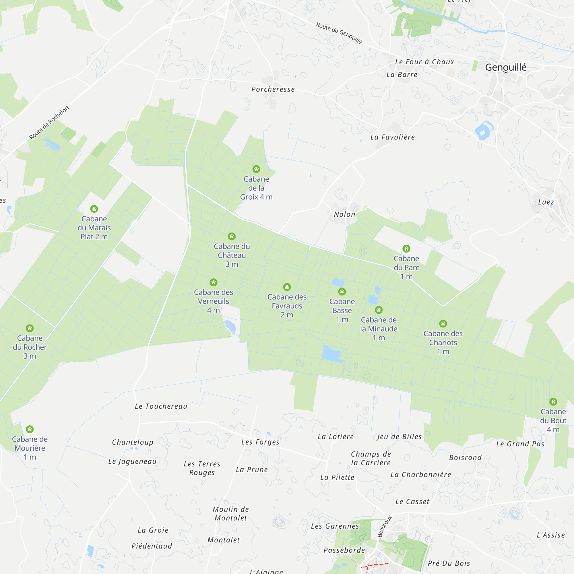Cabane des Favrauds map