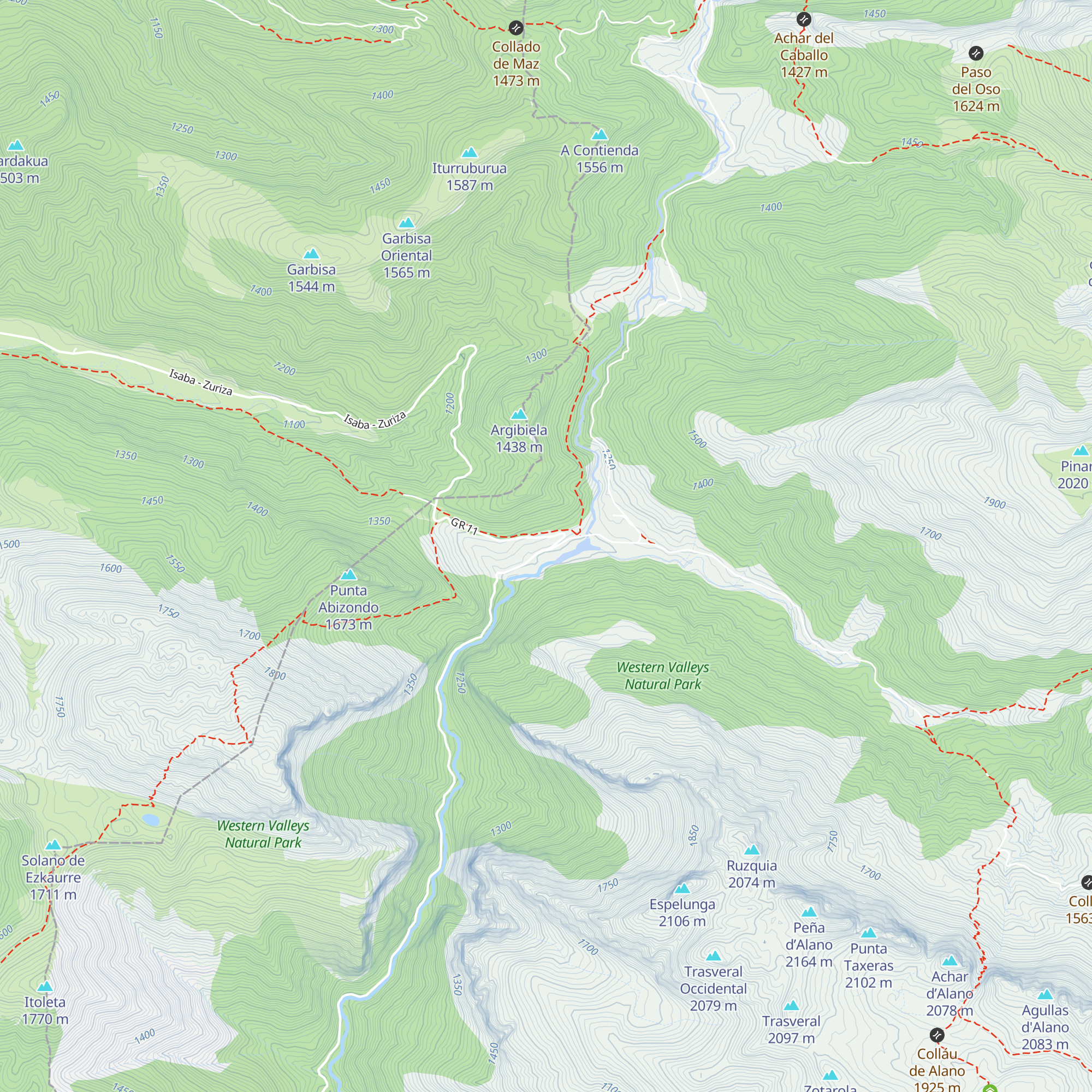 Refugio forestal de Zuriza map