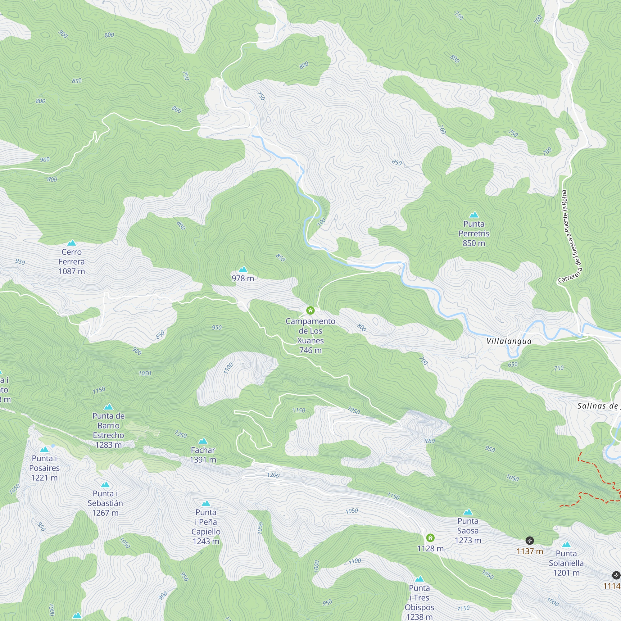 Campamento de Los Xuanes map