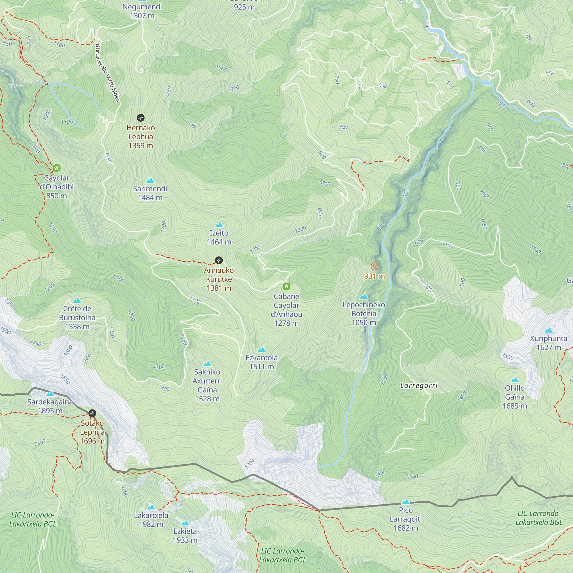 Cabane Cayolar d’Anhaou map