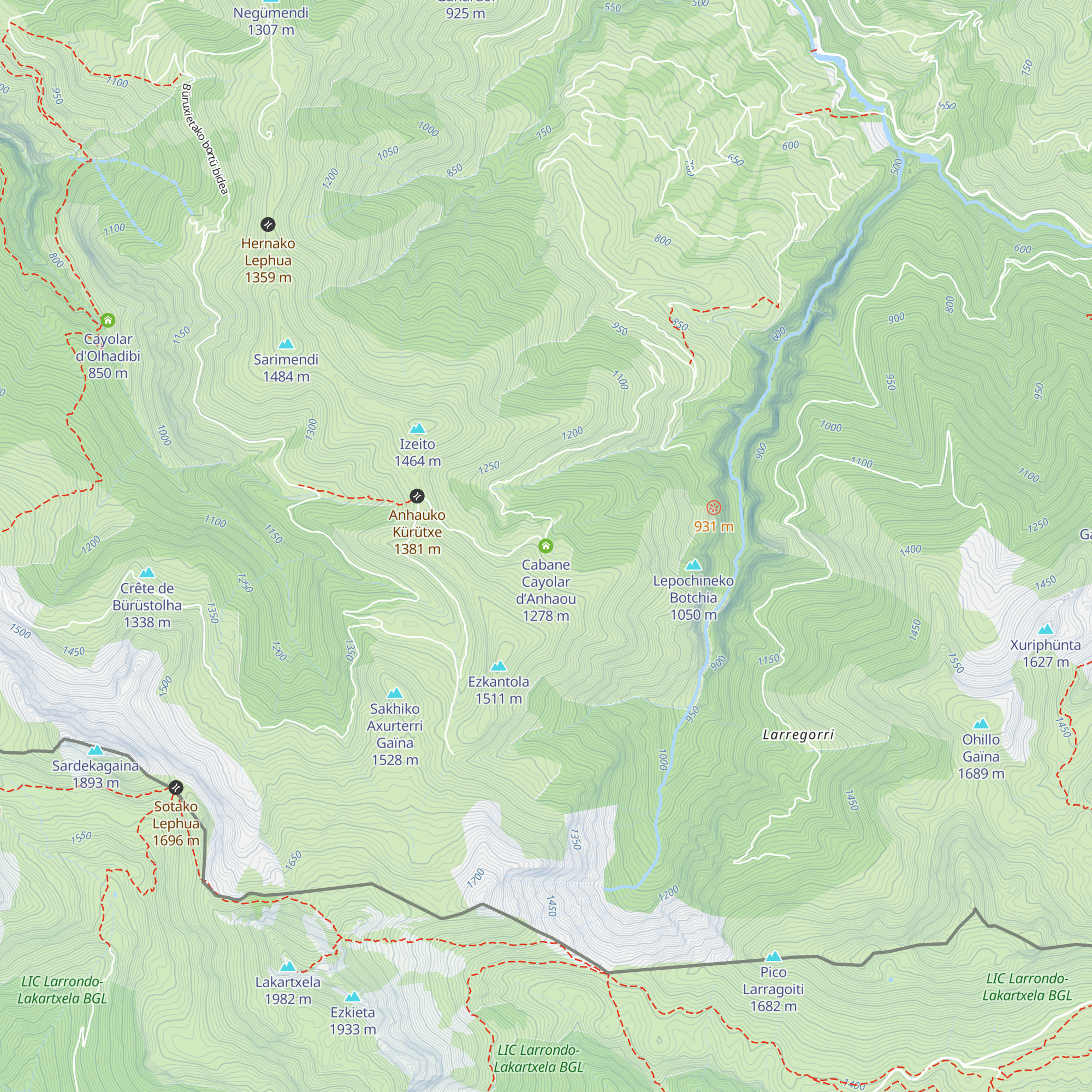 Cabane Cayolar d’Anhaou map