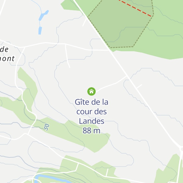 Map of Gîte de la cour des Landes