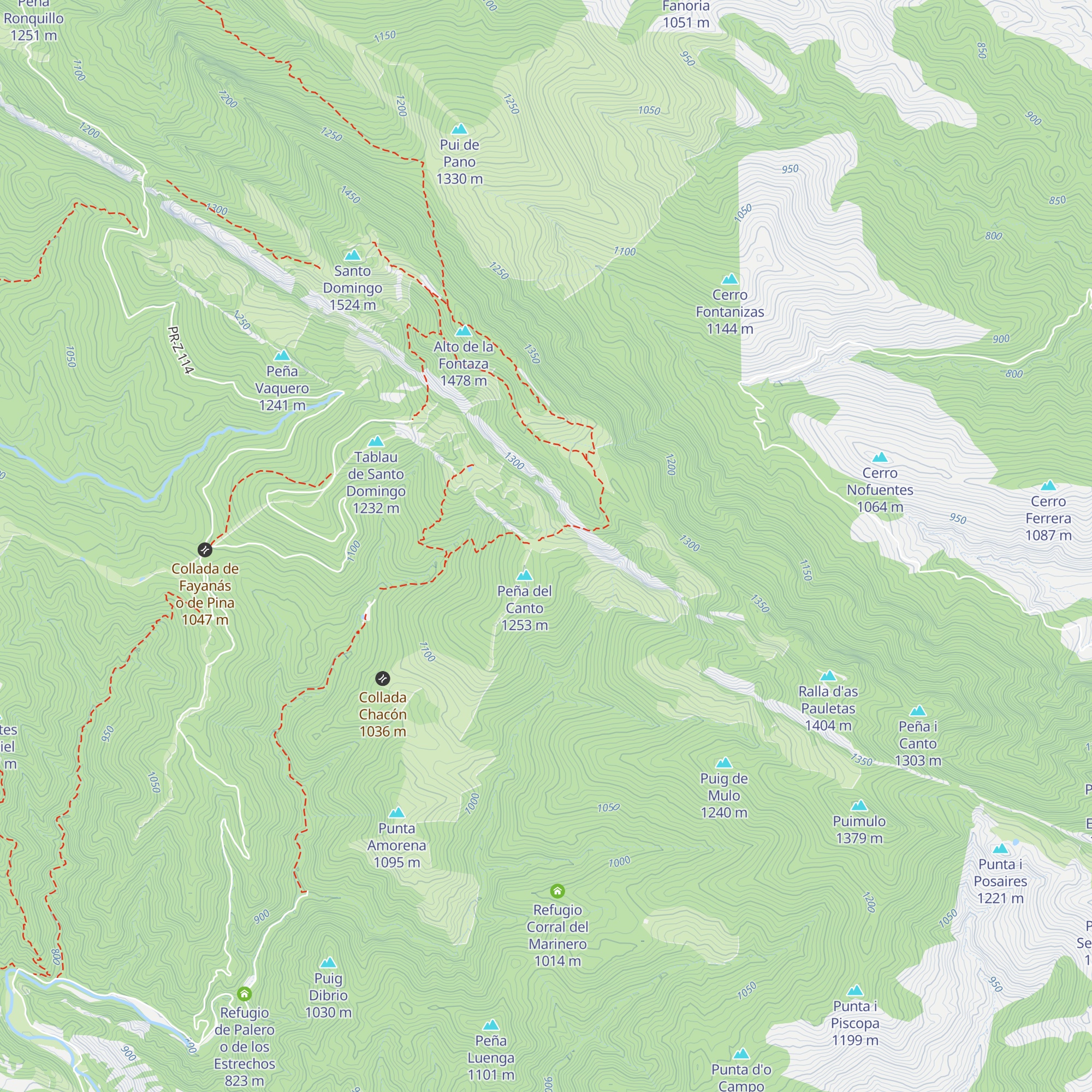 Refugio de Fardollás map