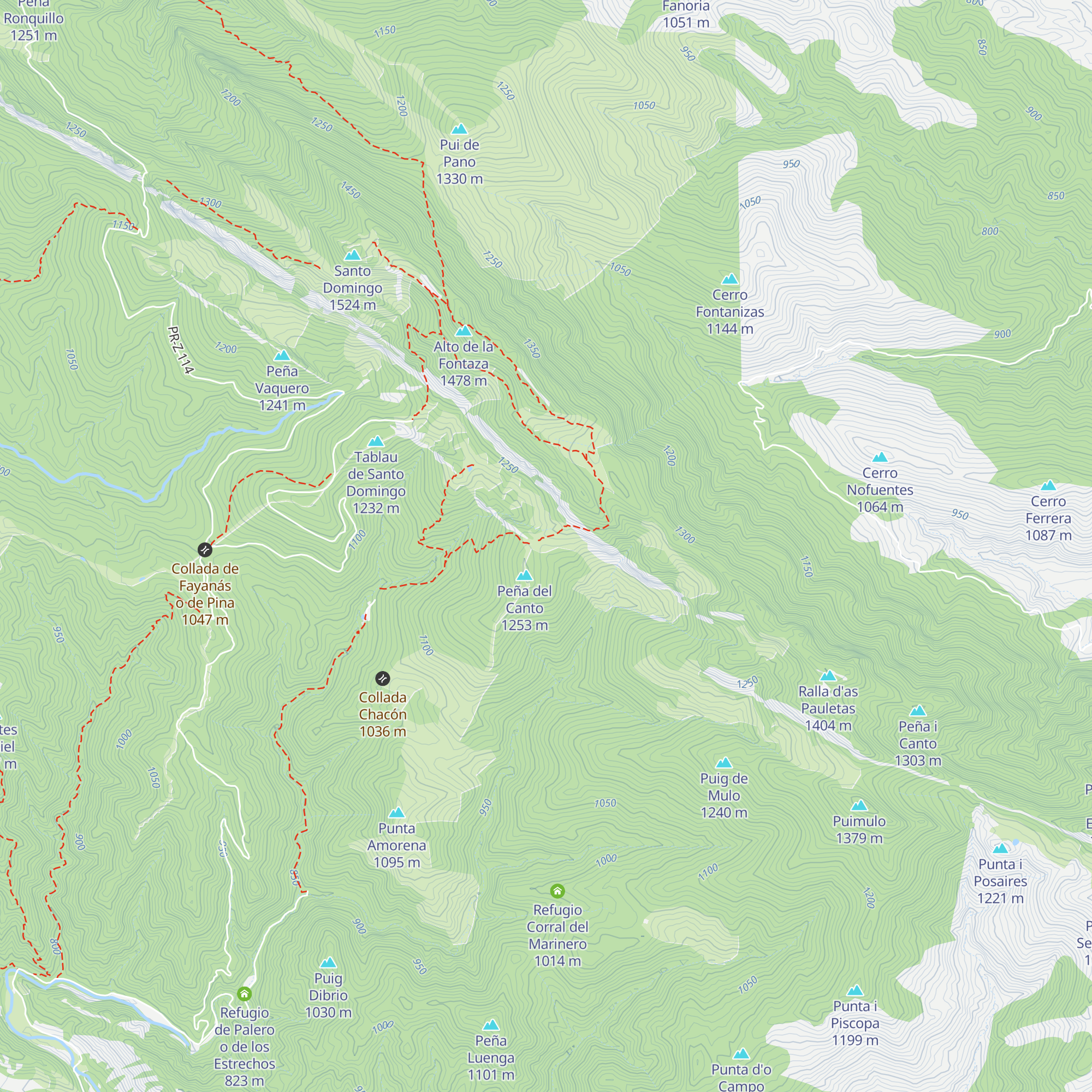 Refugio de Fardollás map