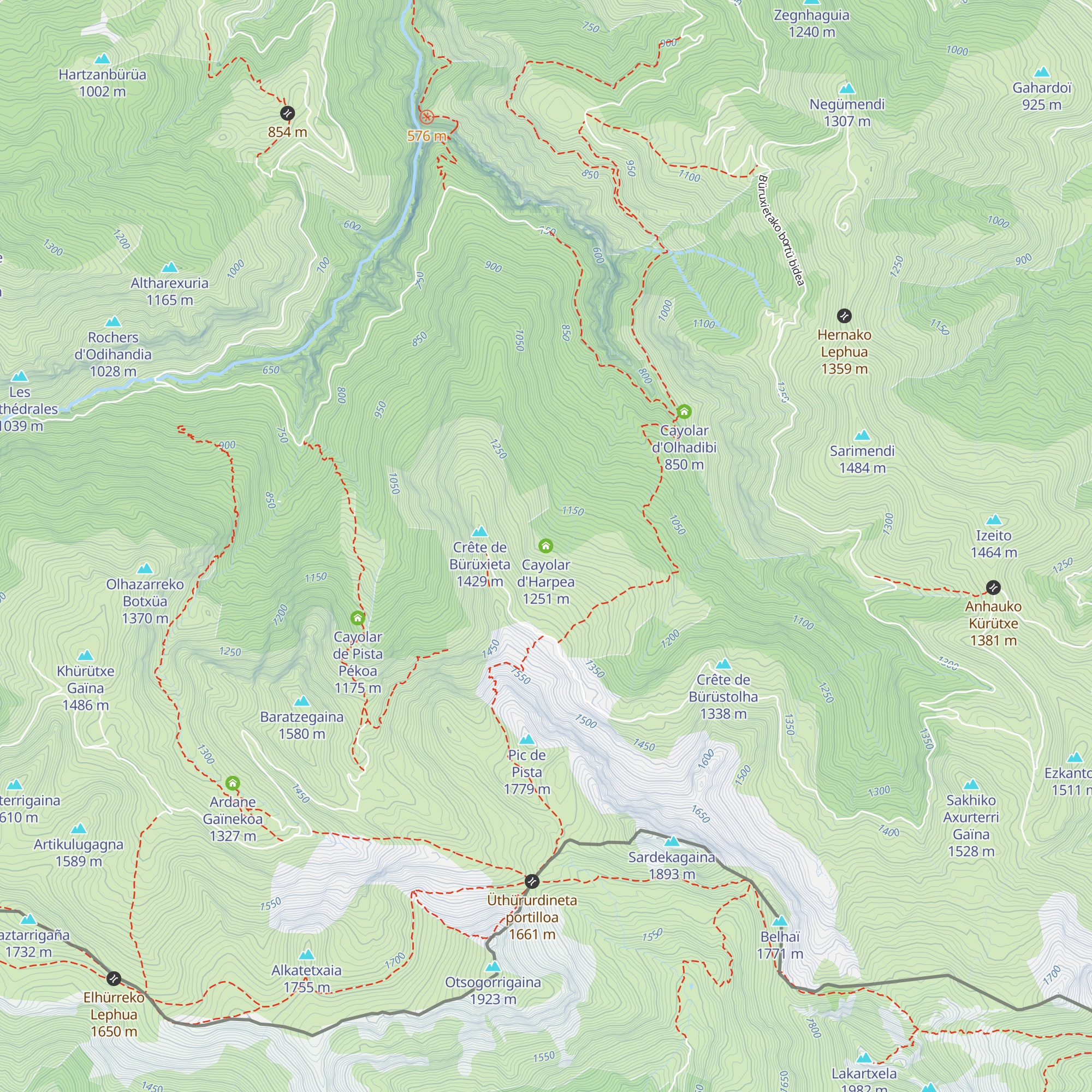 Cayolar d'Harpea map