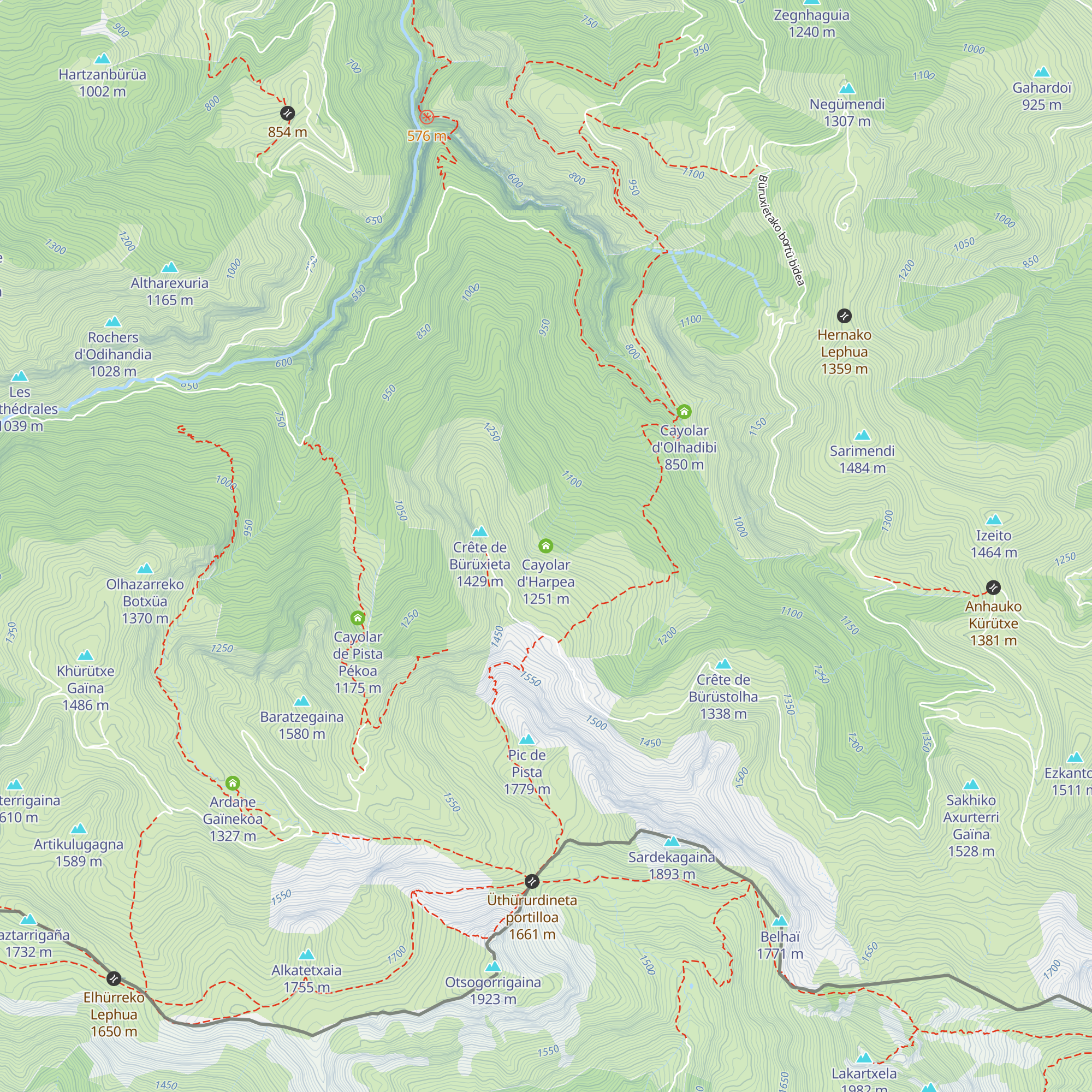 Cayolar d'Harpea map