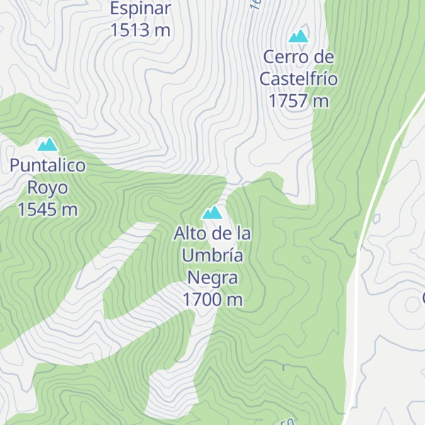 Map of Alto de la Umbría Negra