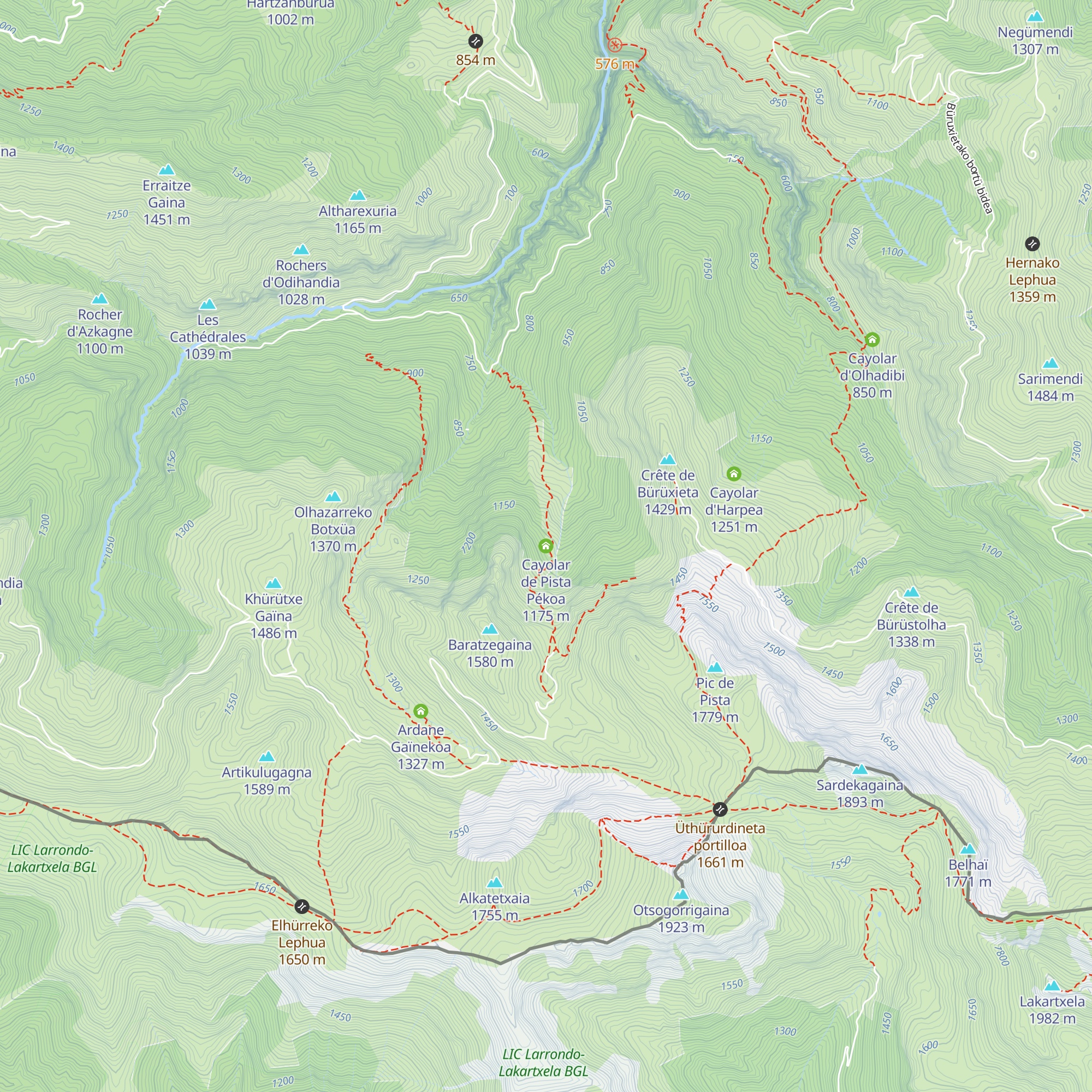 Cayolar de Pista Pékoa map