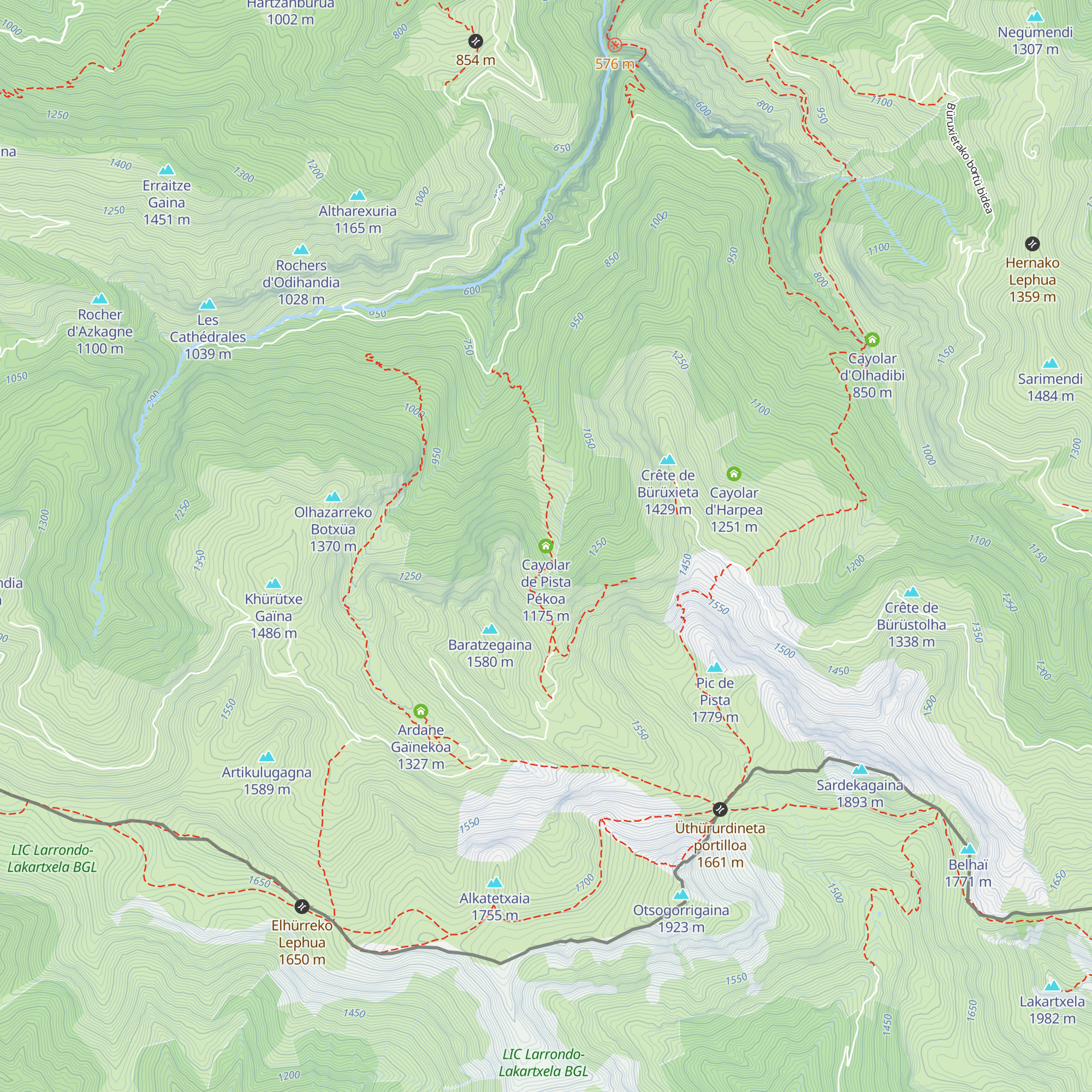 Cayolar de Pista Pékoa map
