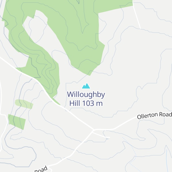 Map of Willoughby Hill