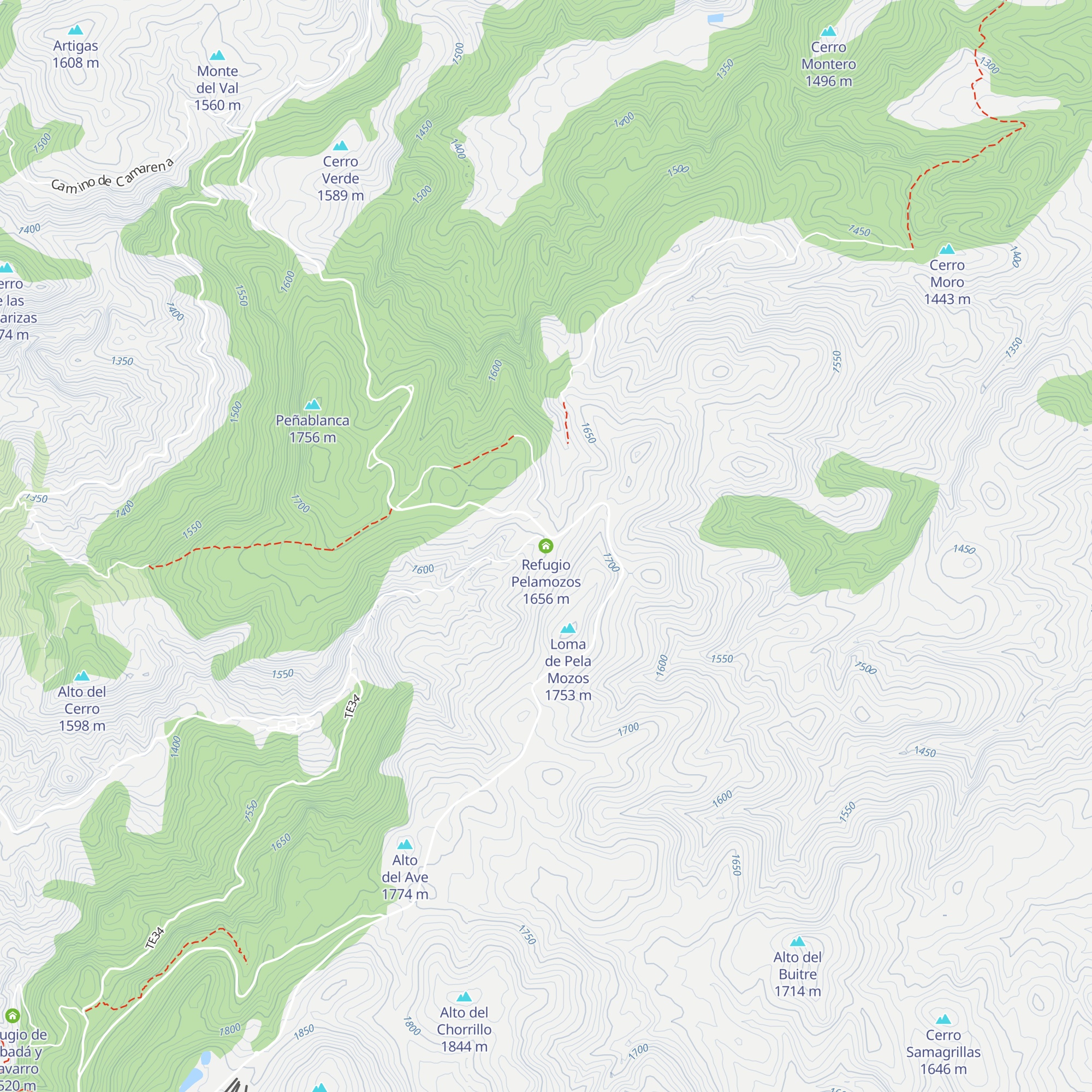 Refugio Pelamozos map