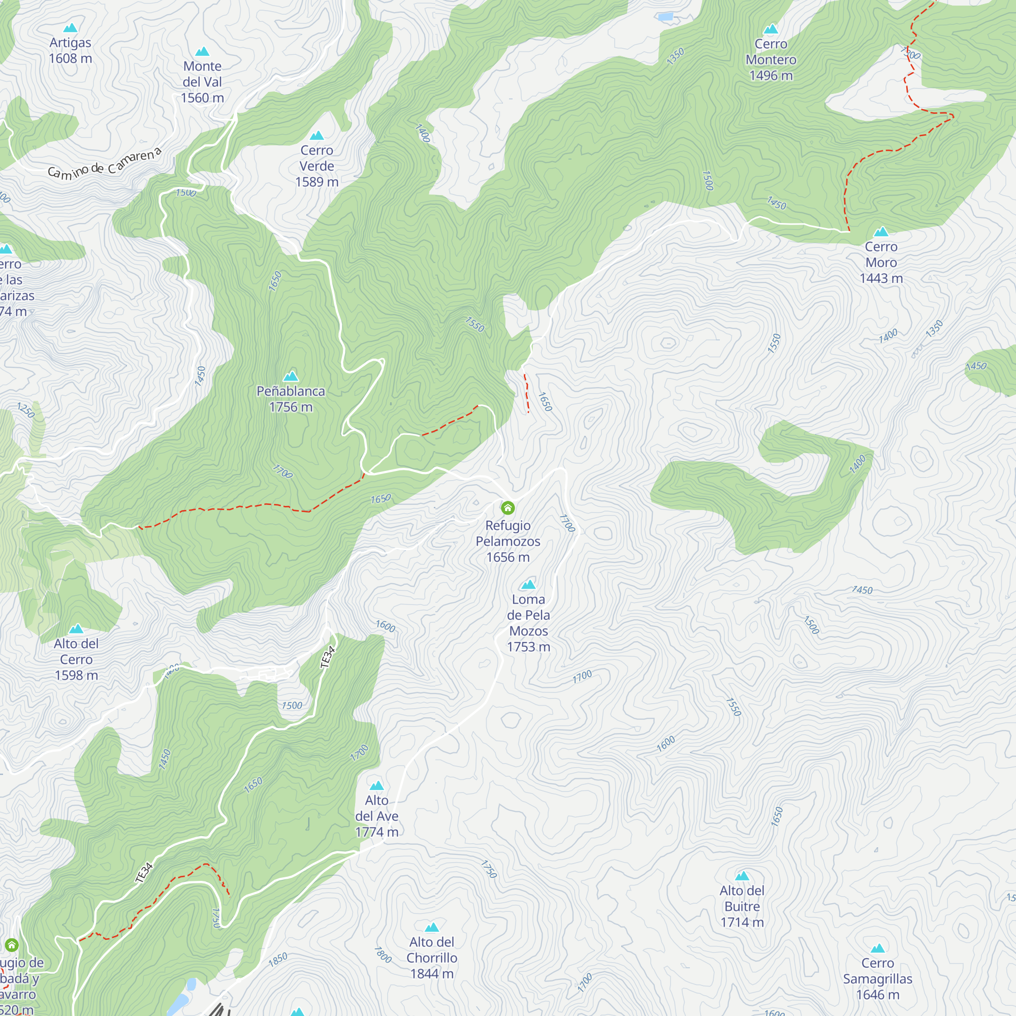 Refugio Pelamozos map