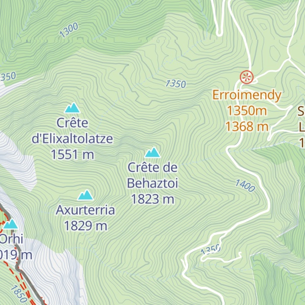 Map of Crête de Behaztoi