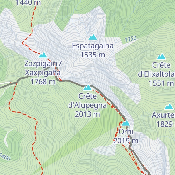 Map of Crête d'Alupegna