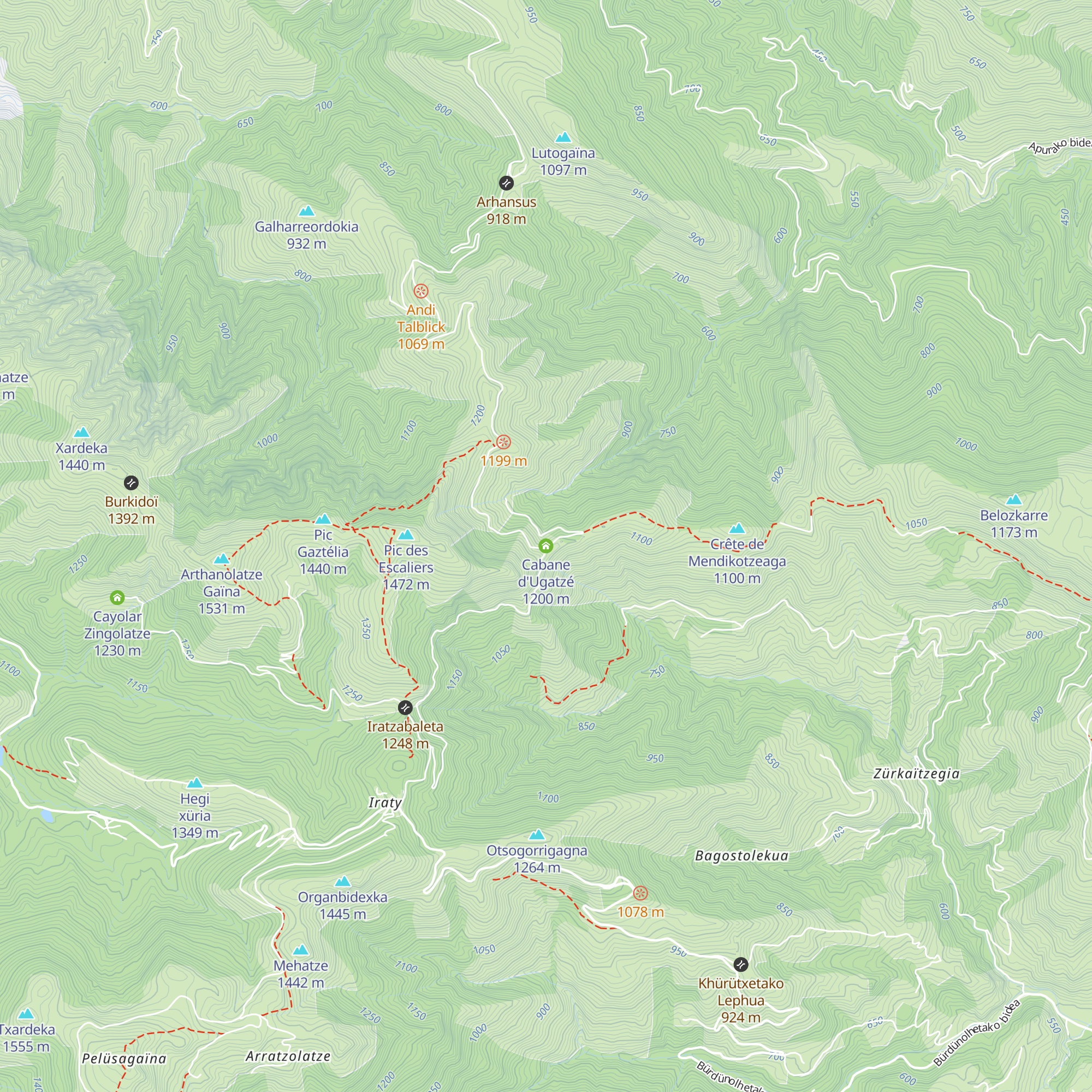 Cabane d'Ugatzé map