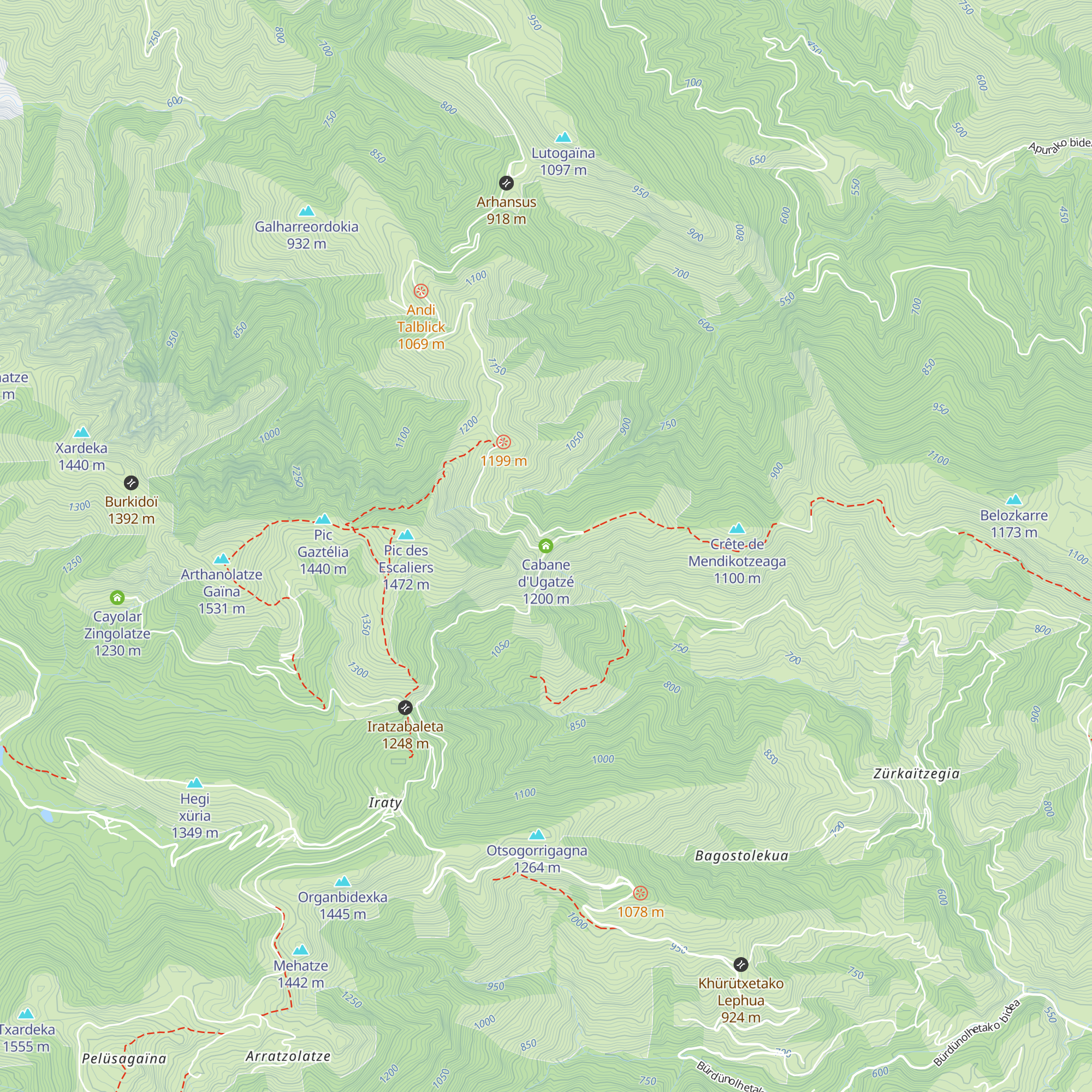 Cabane d'Ugatzé map