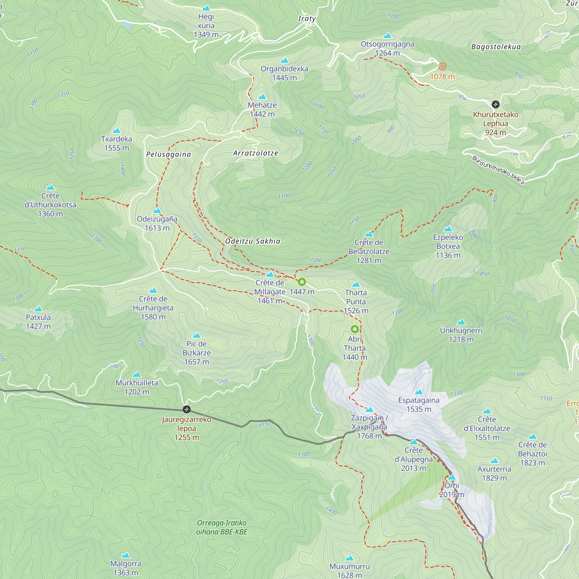 Cabane d'Orgambide map