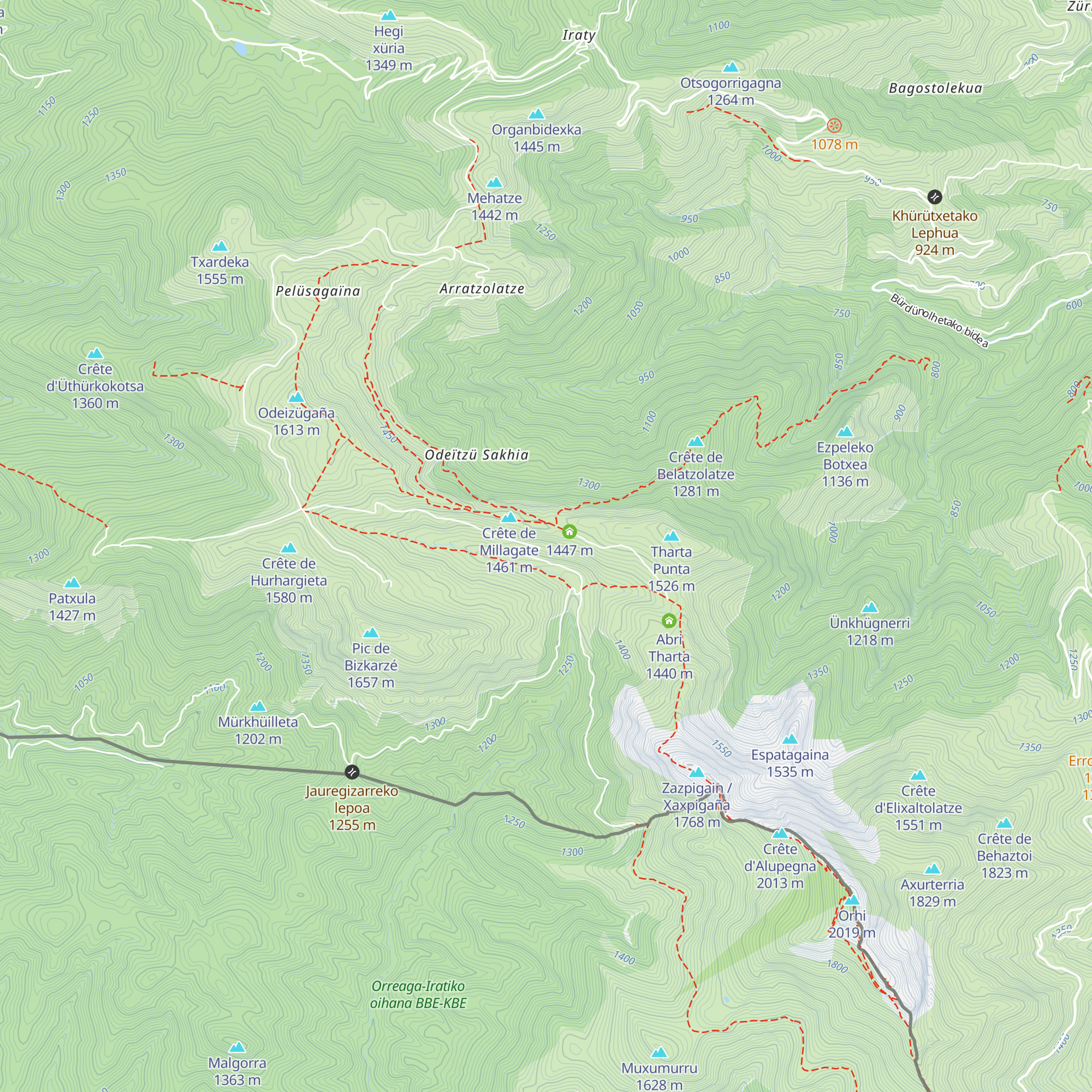 Cabane d'Orgambide map