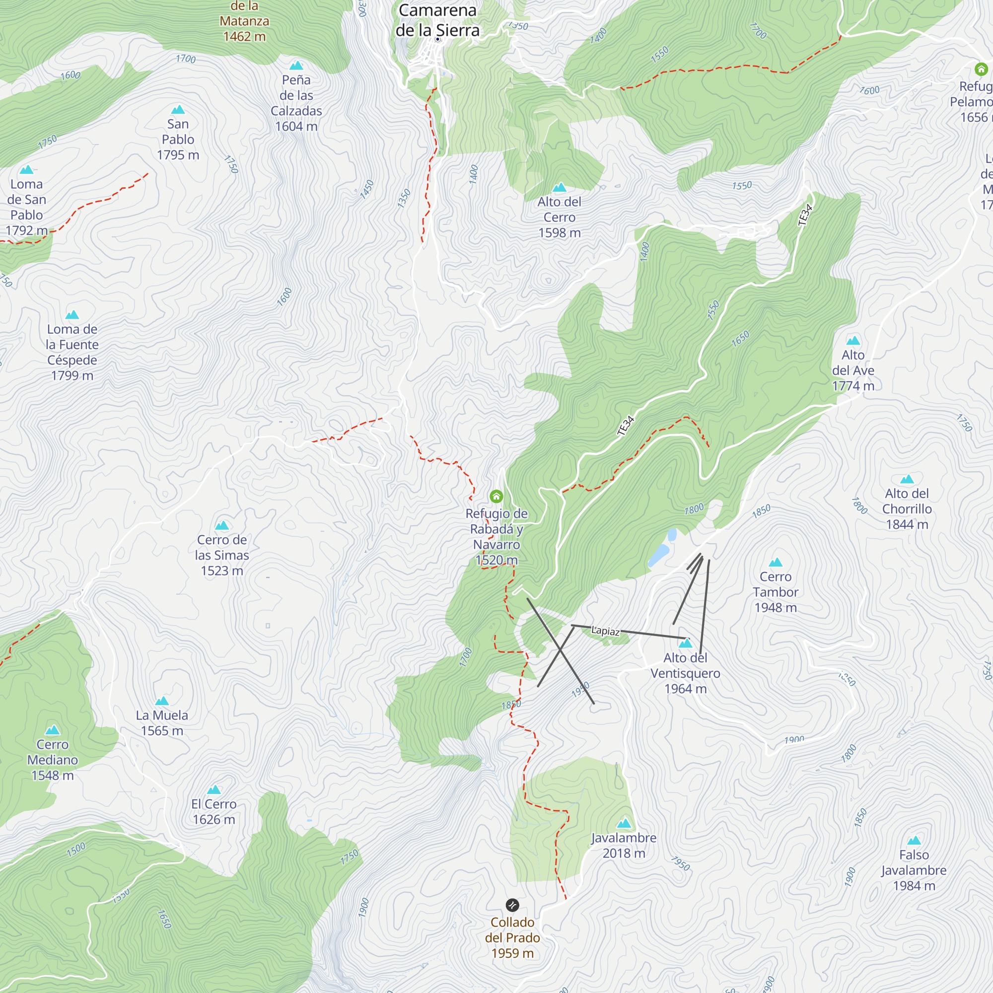 Refugio de Rabadá y Navarro map