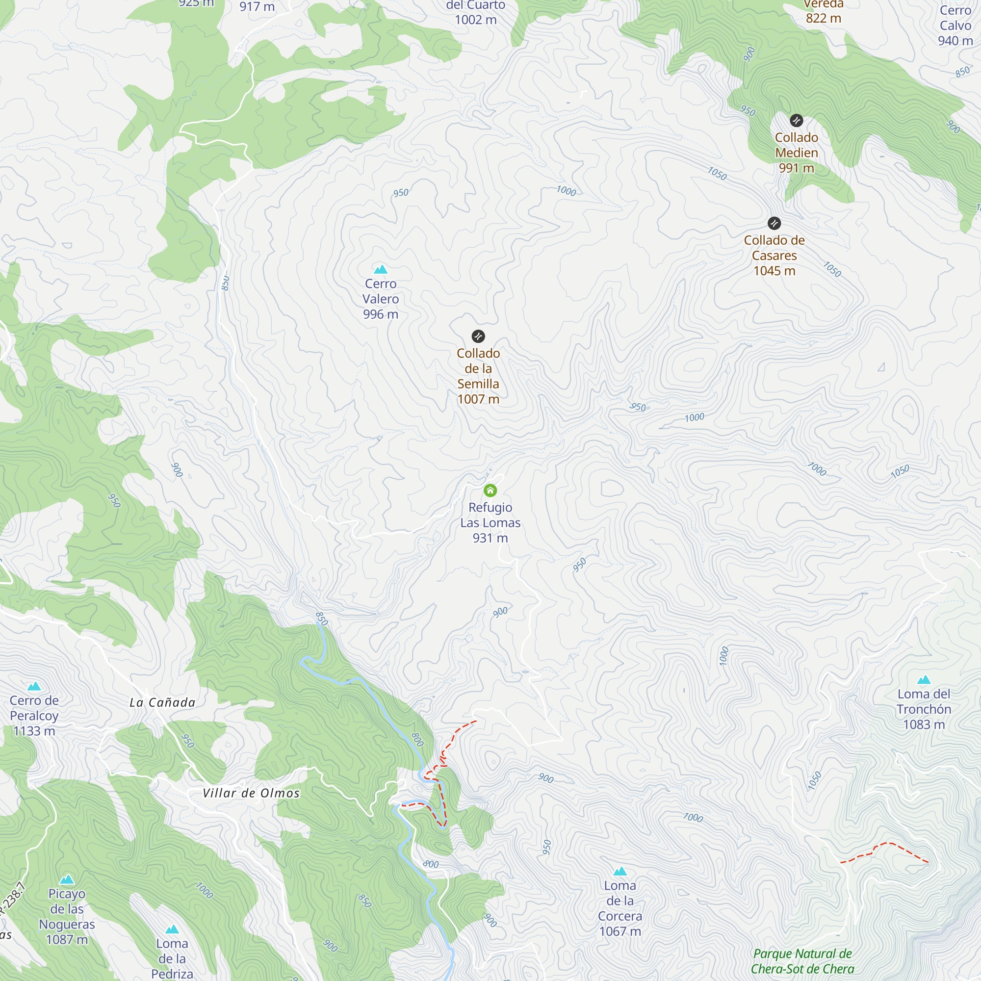 Refugio Las Lomas map