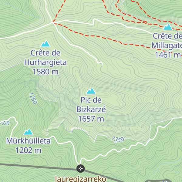 Map of Pic de Bizkarzé