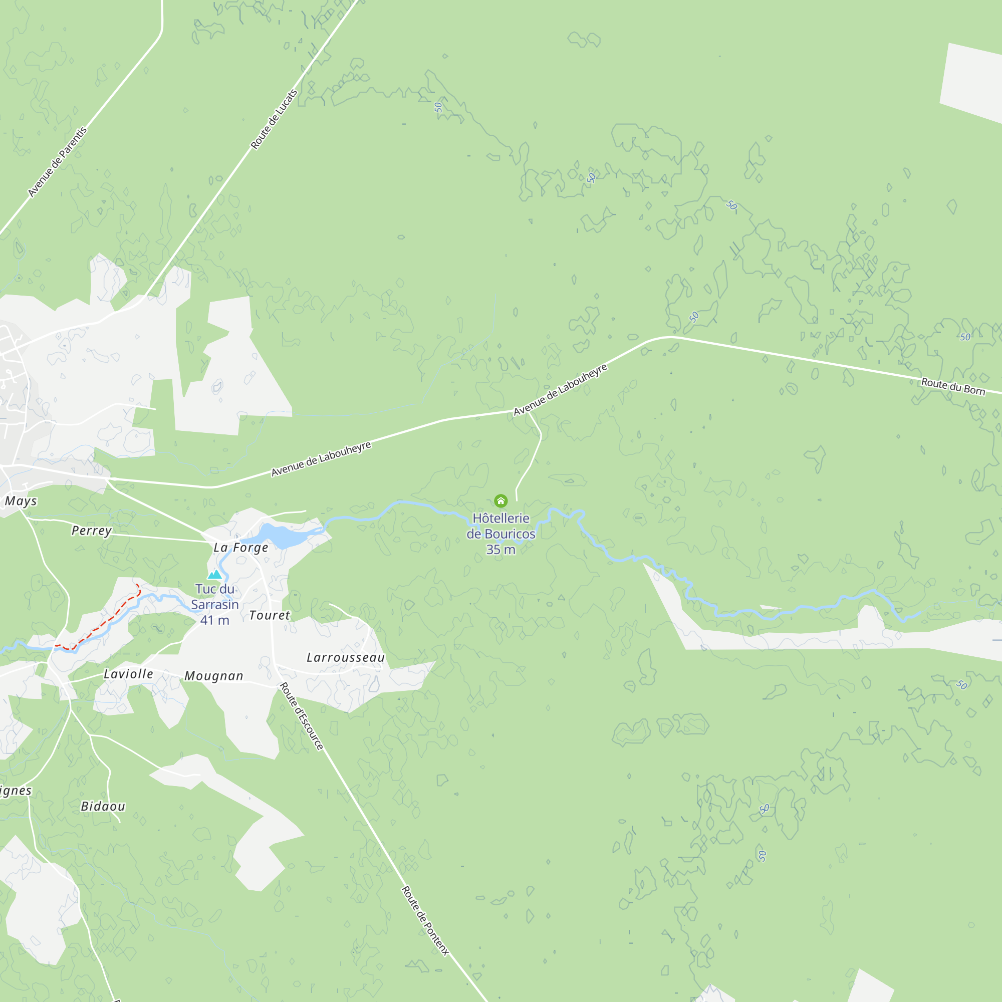 Hôtellerie de Bouricos map