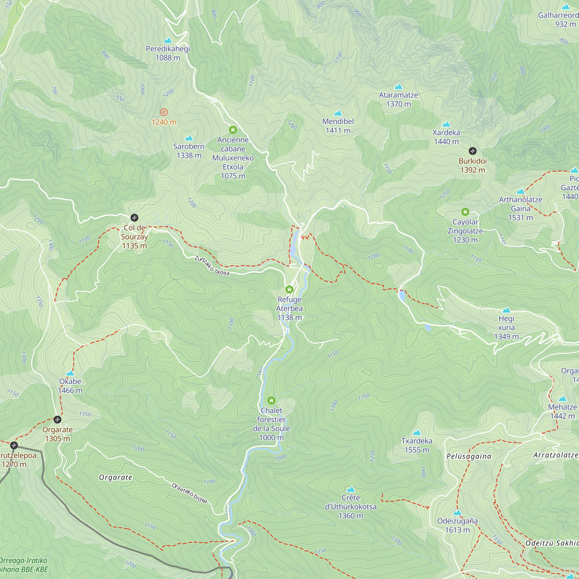 Refuge Aterbea map