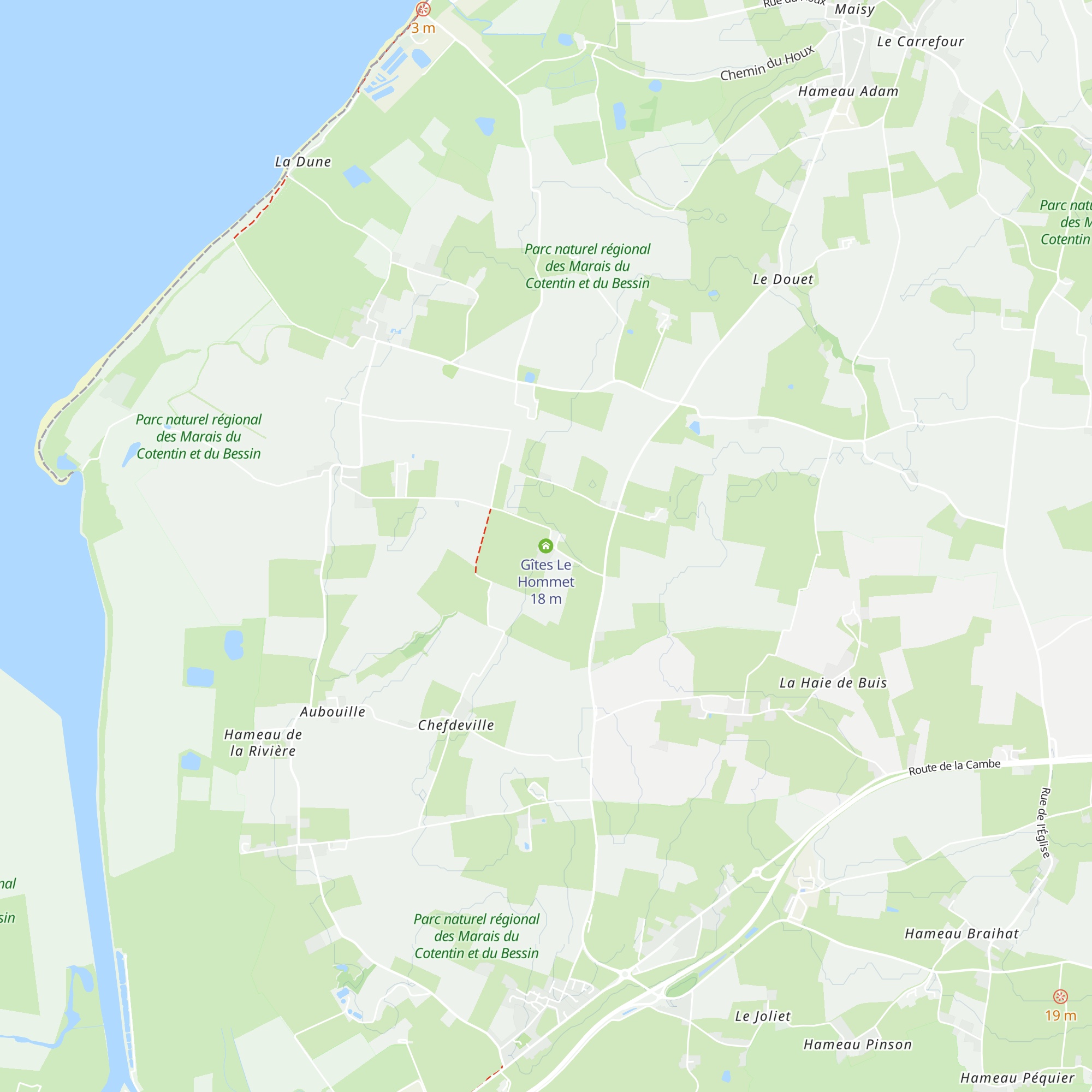 Gîtes Le Hommet map