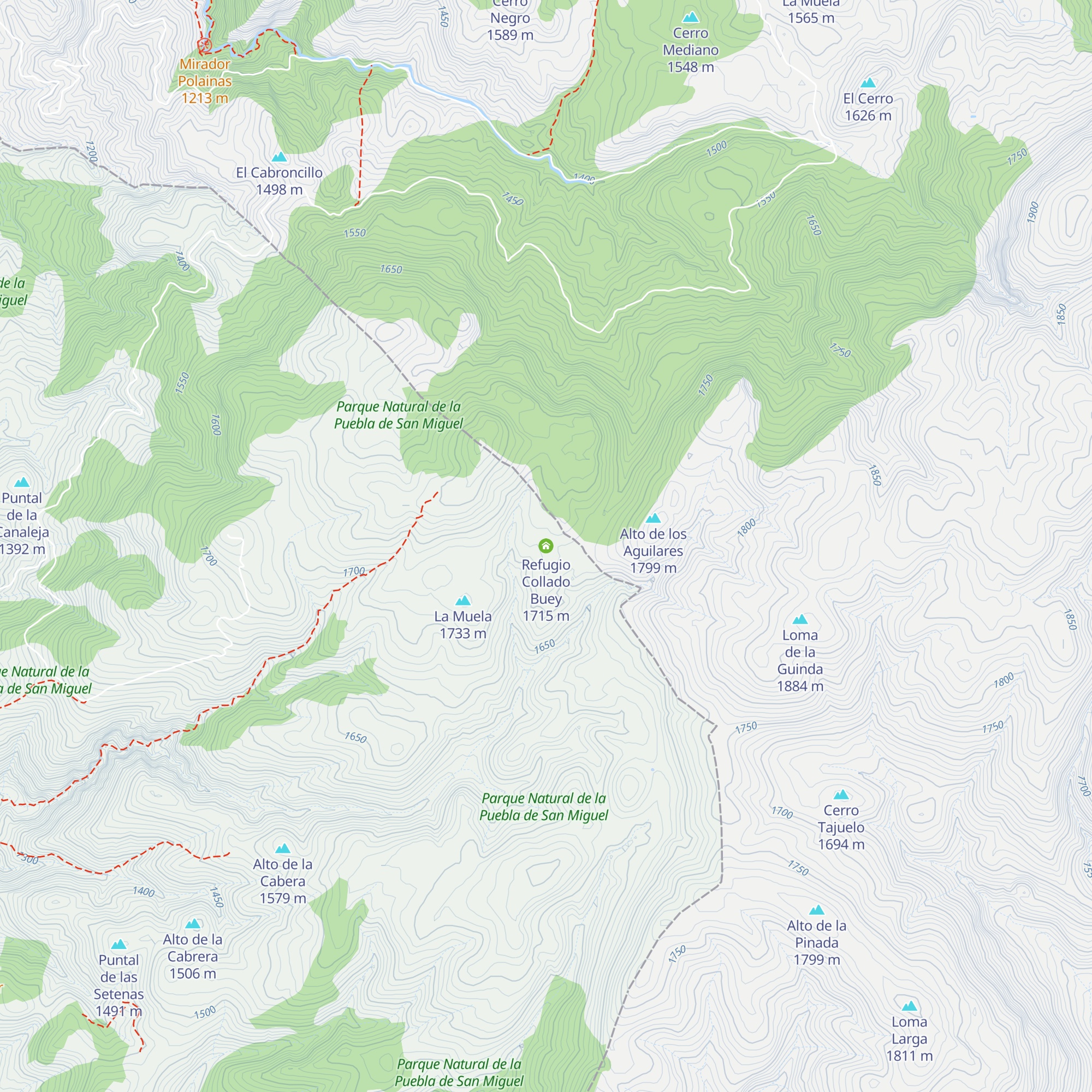 Refugio Collado Buey map