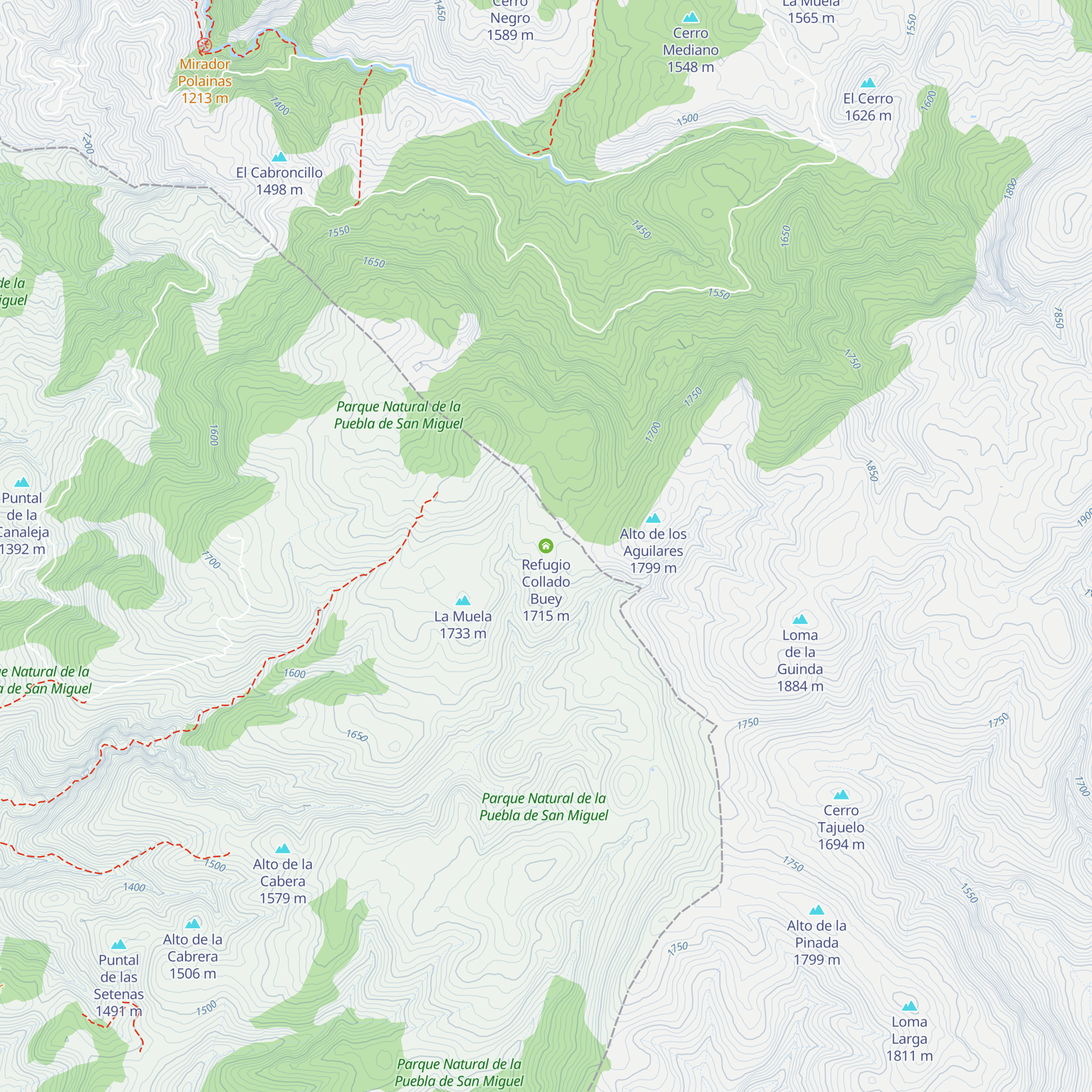 Refugio Collado Buey map