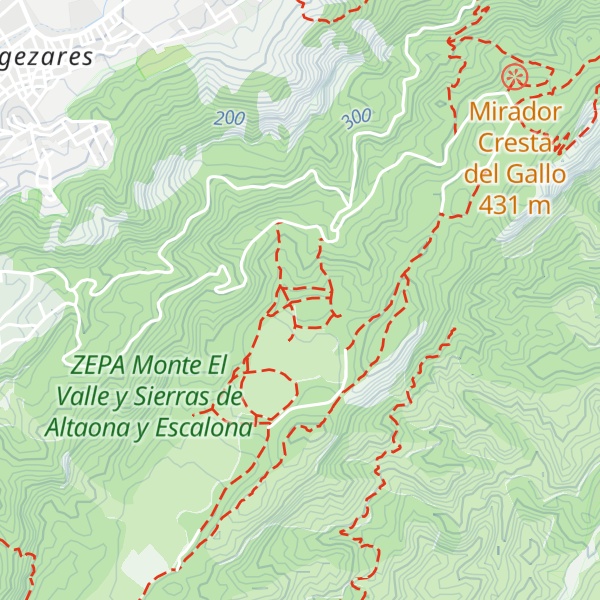 Map of Sierra de la Cresta del Gallo