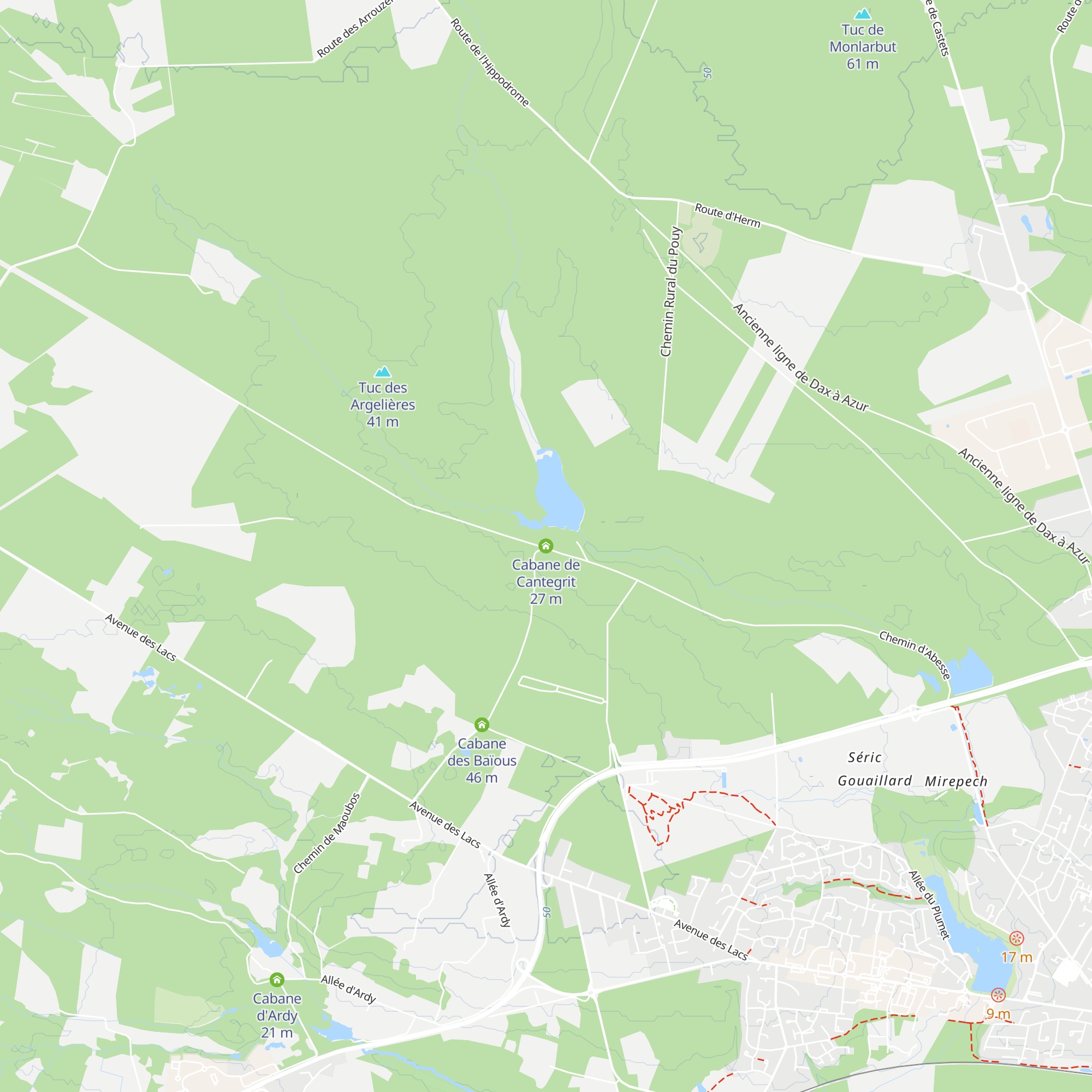 Cabane de Cantegrit map