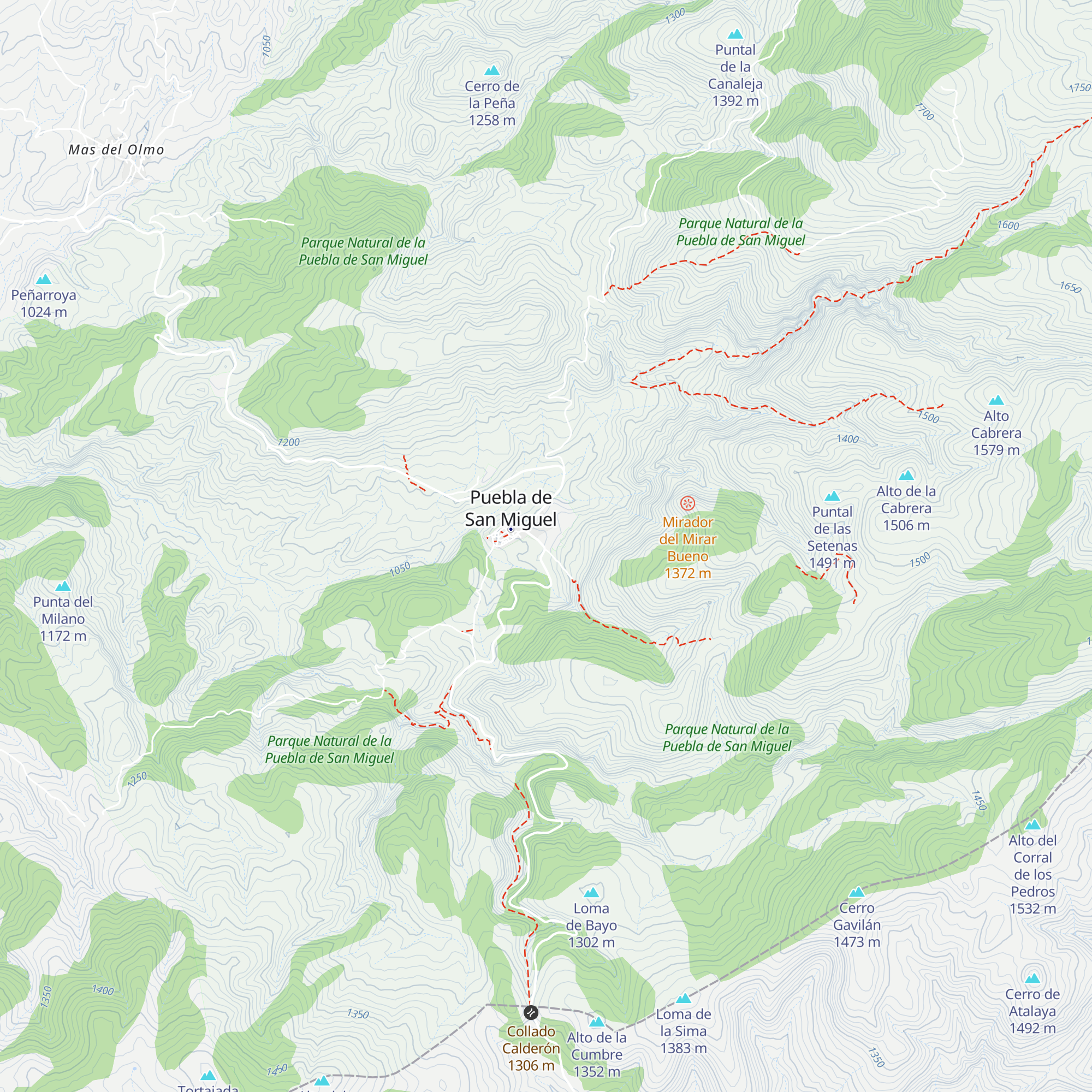 Centro de Información del Parque Natural de la Puebla de San Miguel map