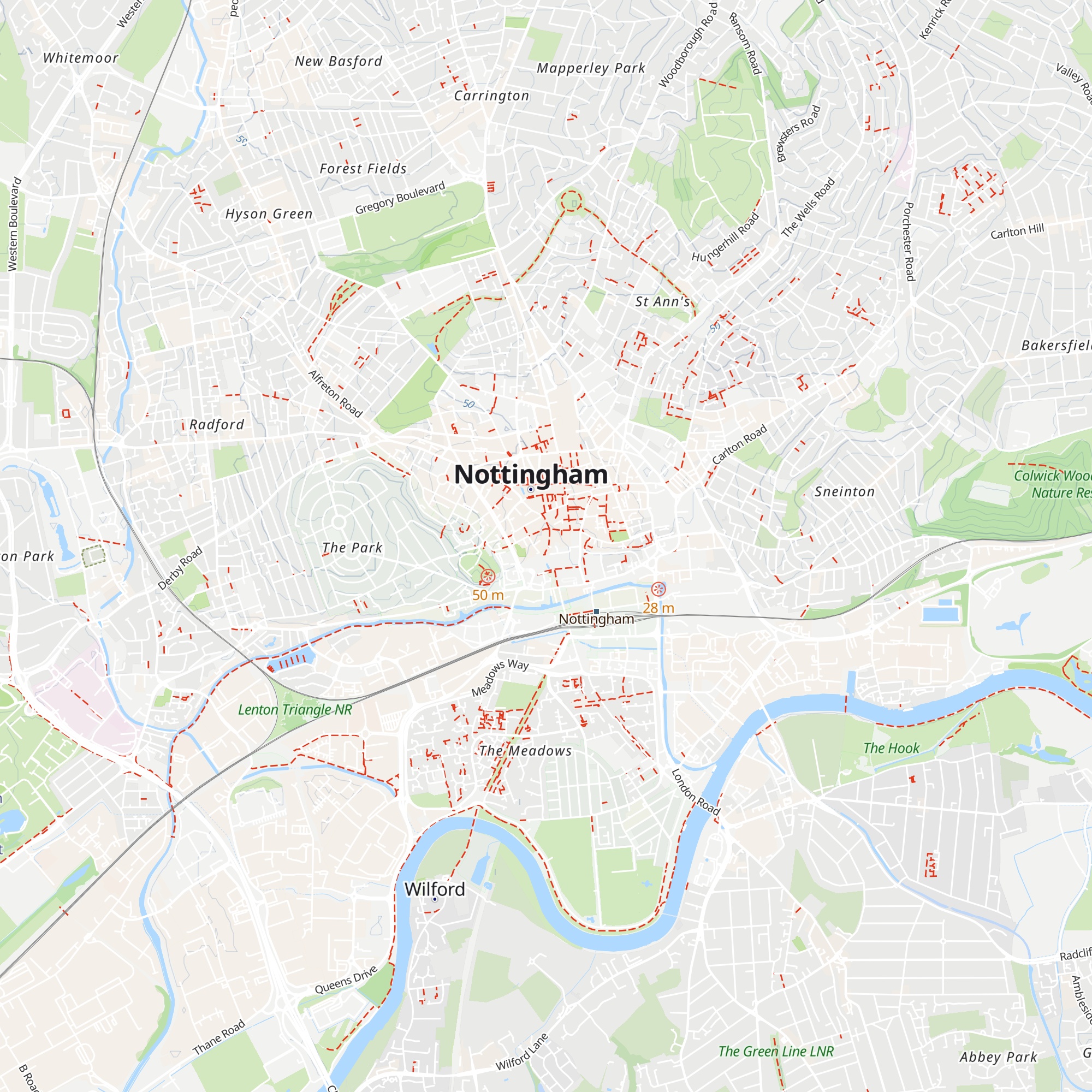 Nottingham City Transport Travel Centre map