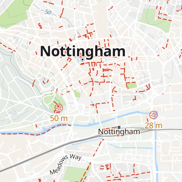 Map of Nottingham City Transport Travel Centre