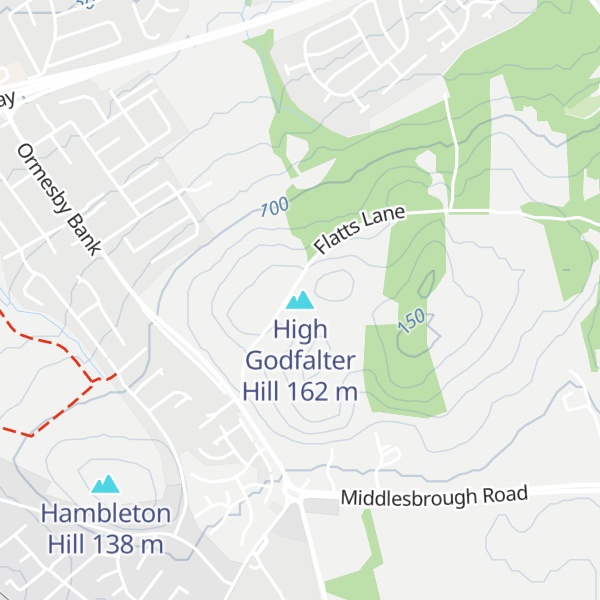 Map of High Godfalter Hill