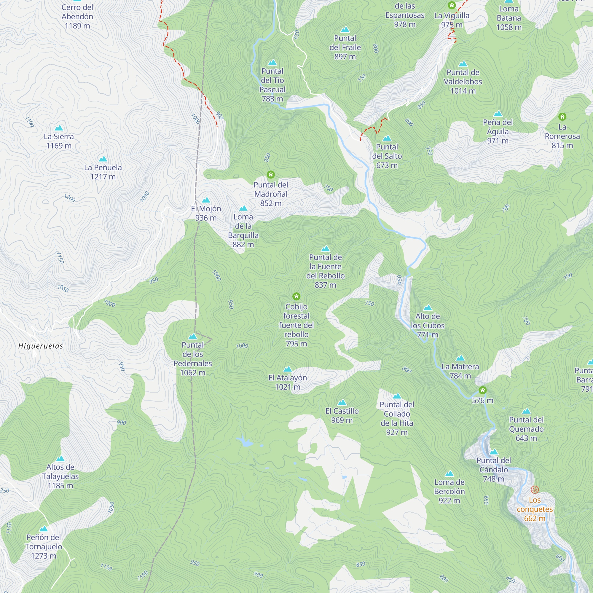 Cobijo forestal fuente del rebollo map
