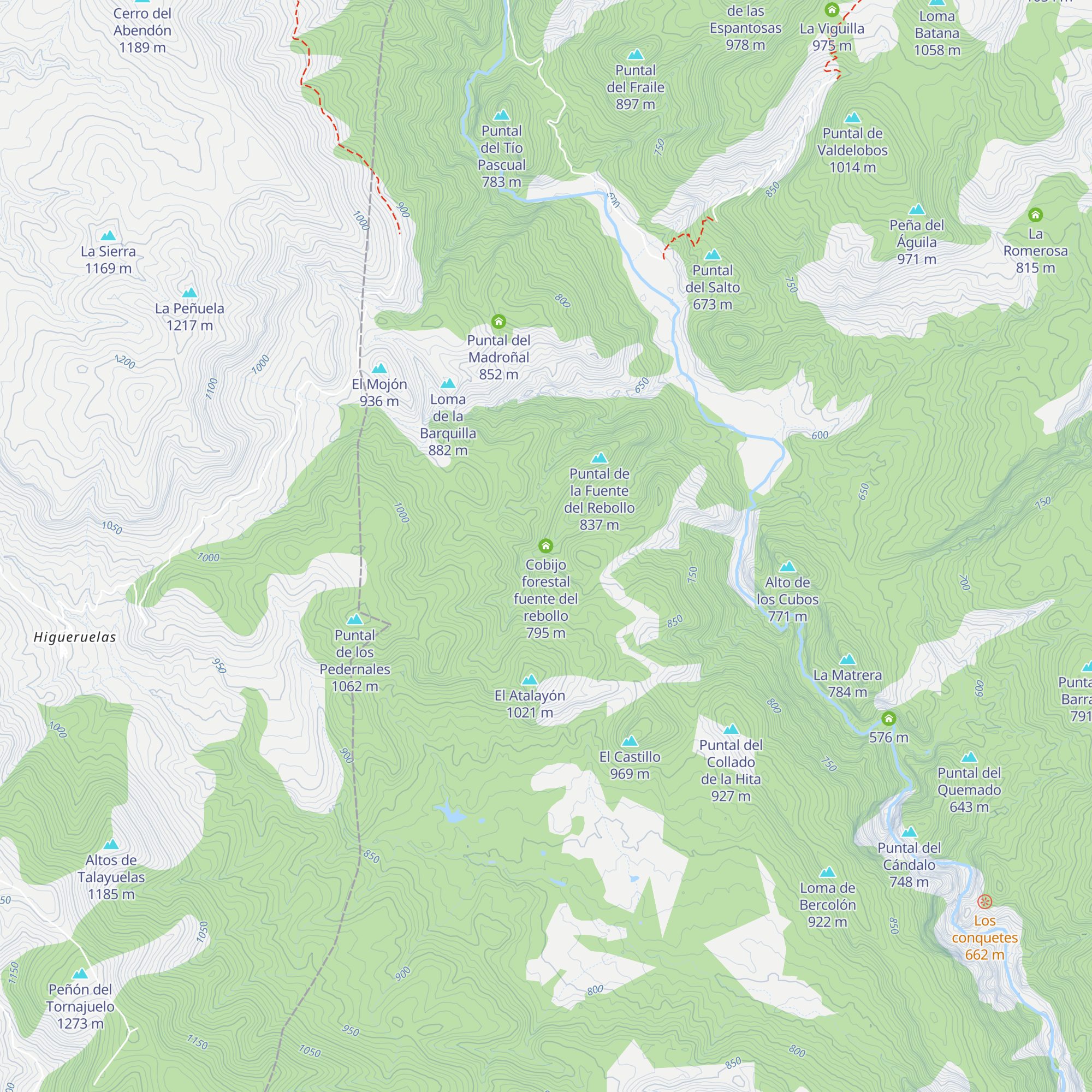 Cobijo forestal fuente del rebollo map