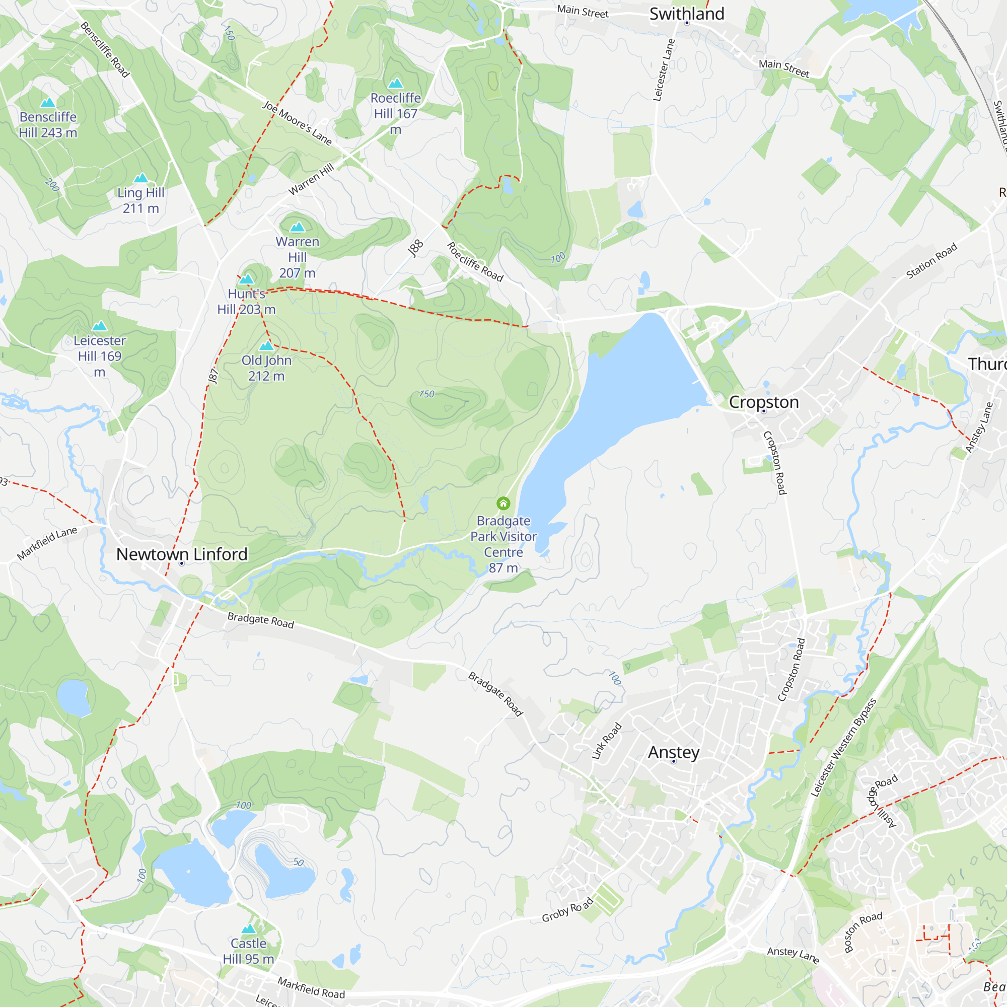 Bradgate Park Visitor Centre map