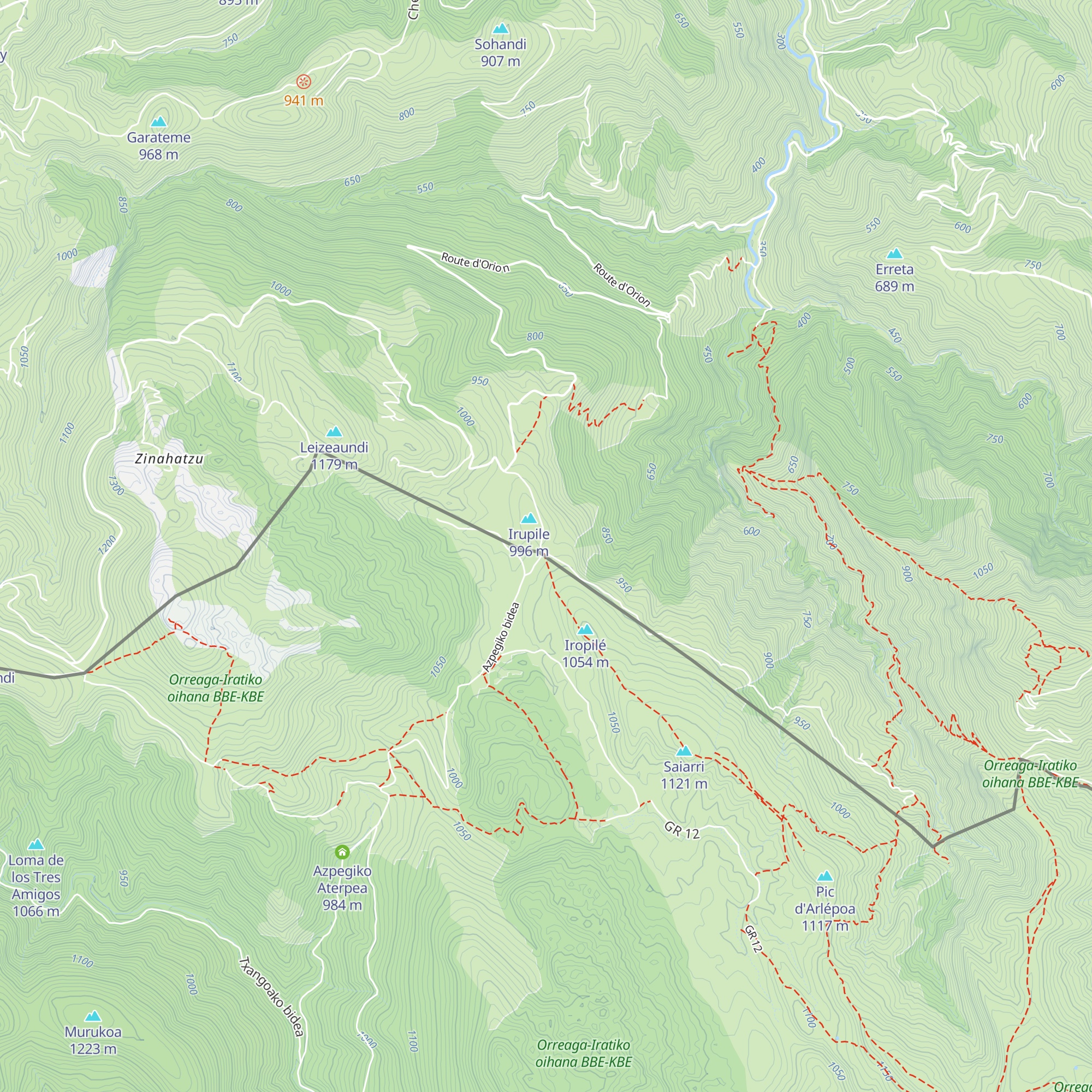 Cabane d'Orgambide map