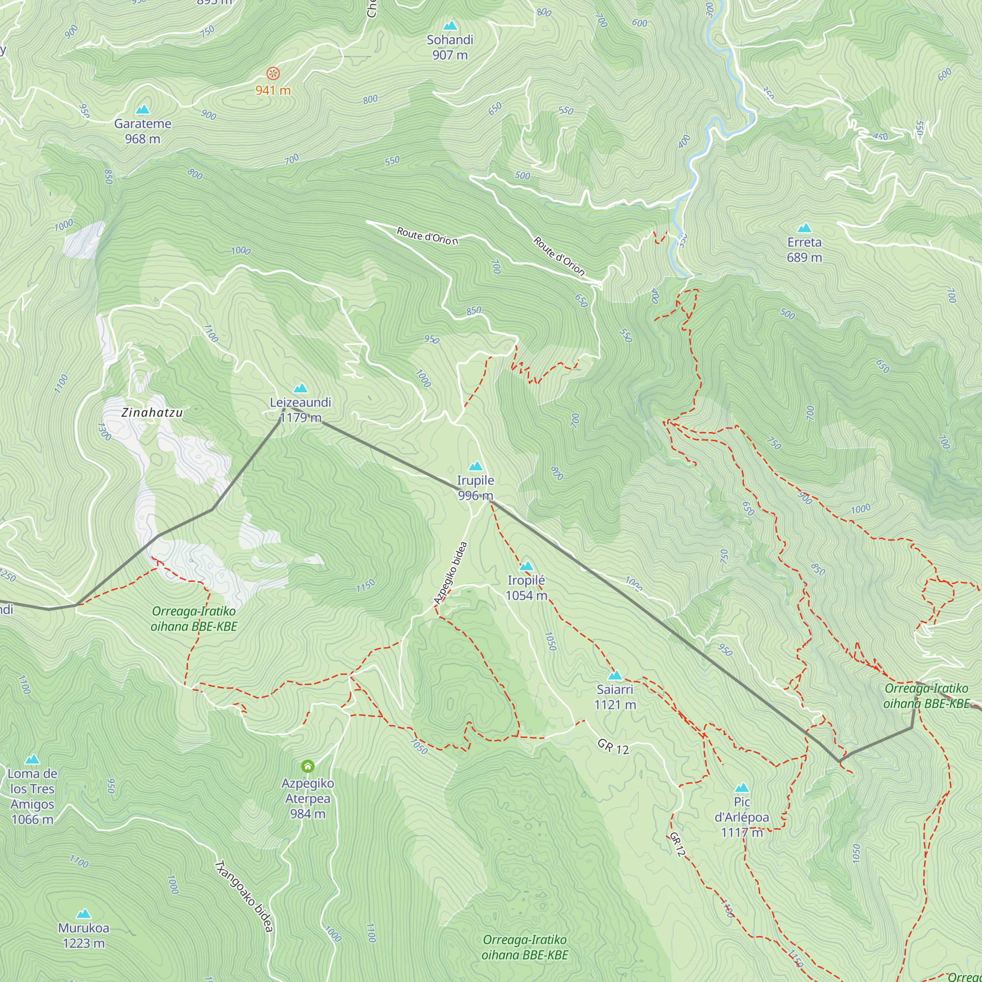 Cabane d'Orgambide map