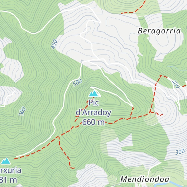 Map of Pic d'Arradoy