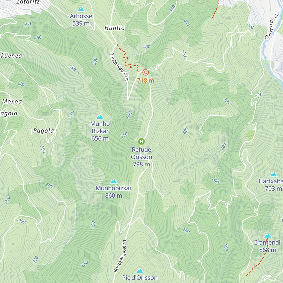 Refuge Orisson map