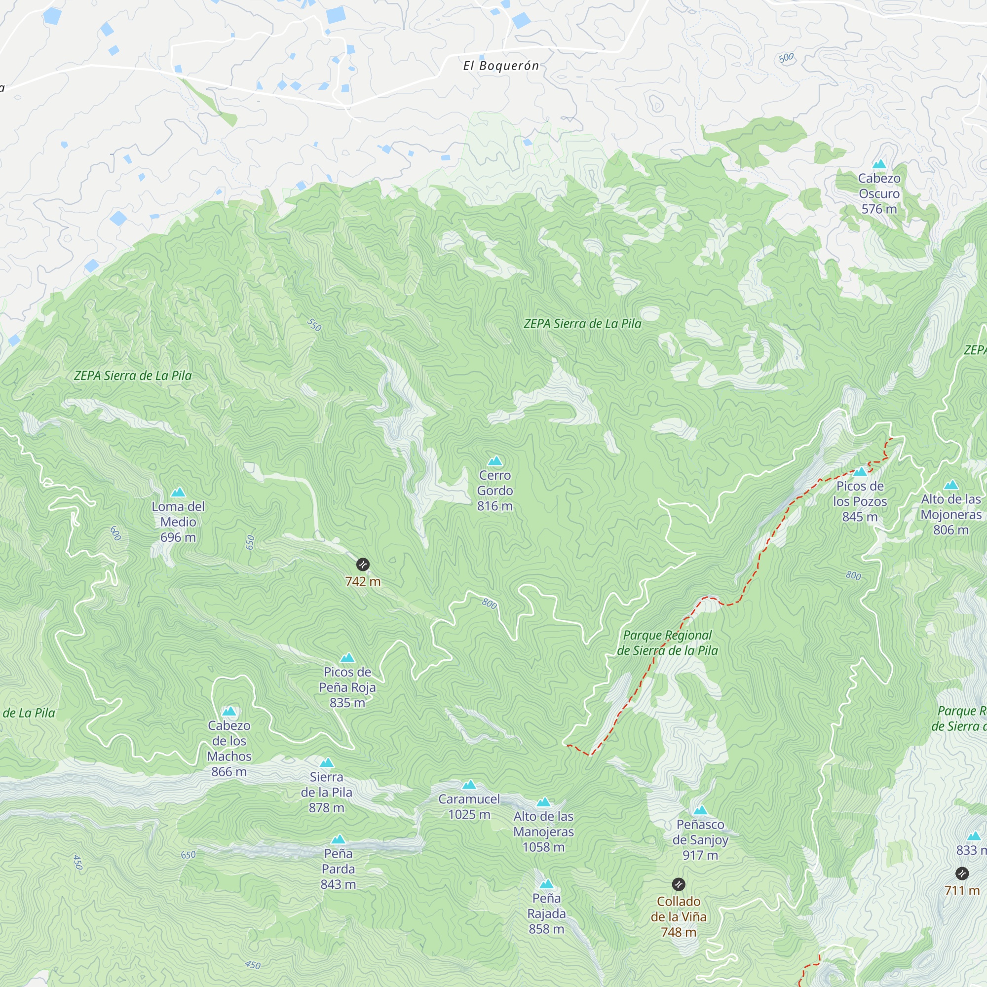 Refugio Pico Pelado map